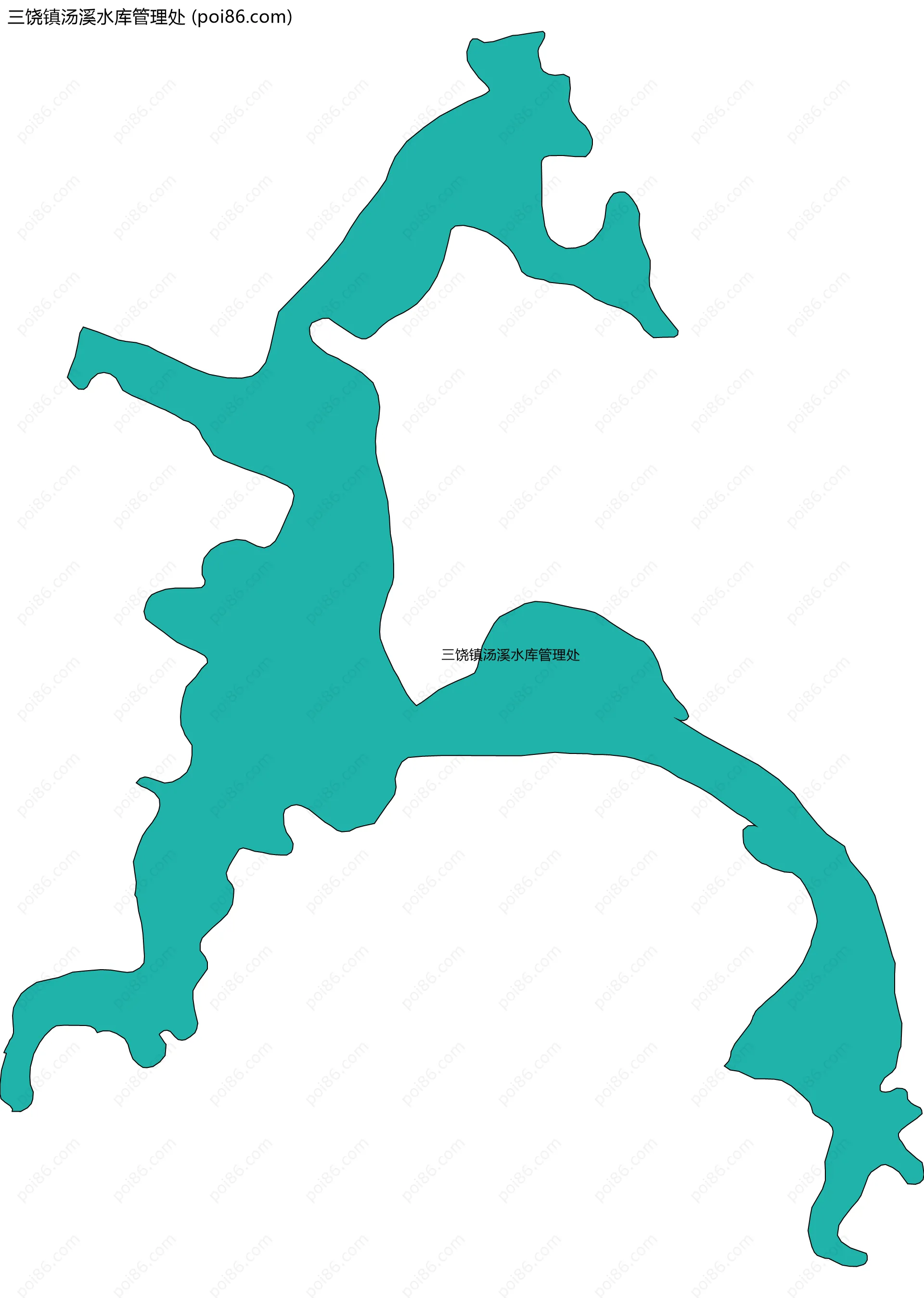 三饶镇汤溪水库管理处边界地图