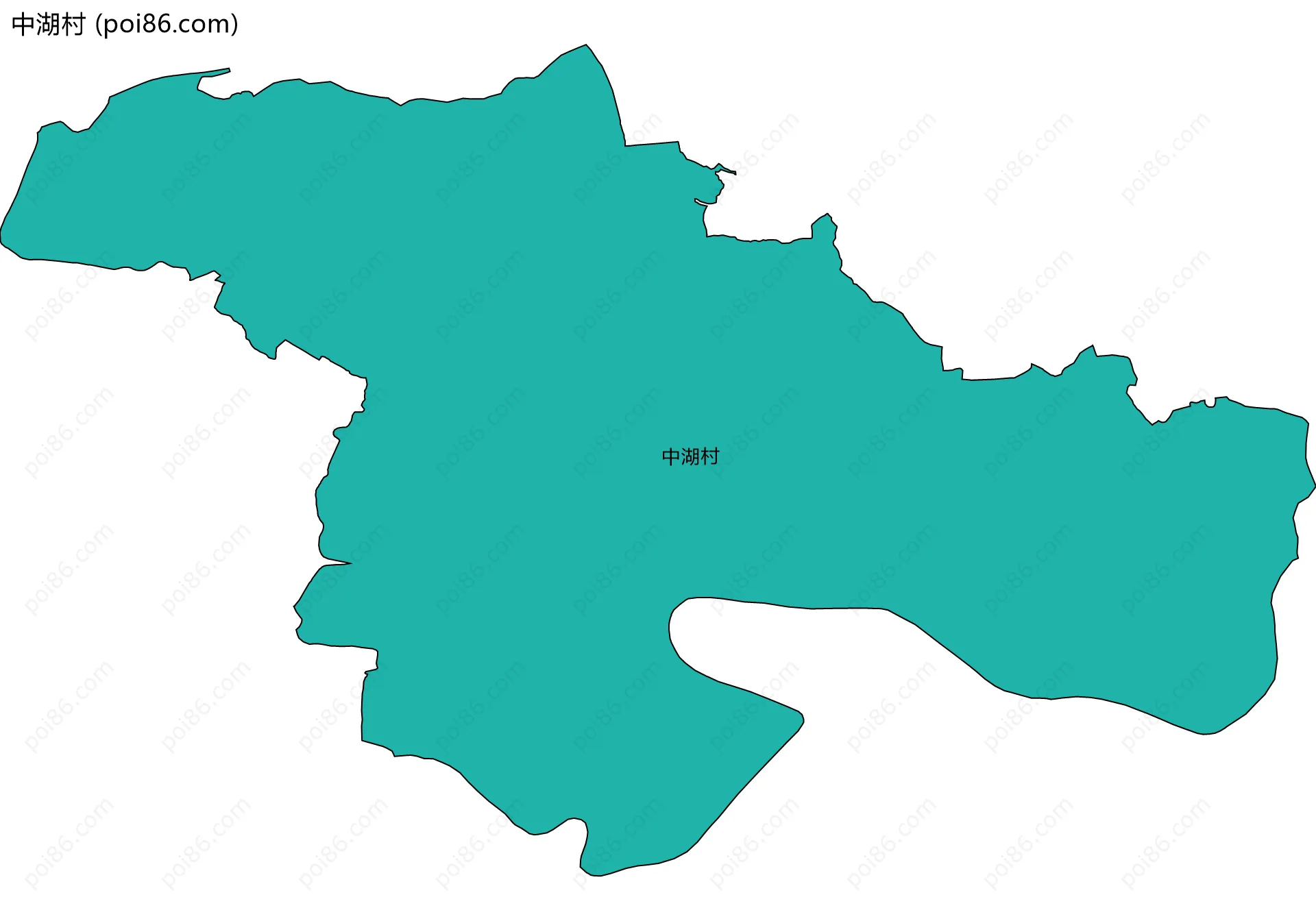 中湖村边界地图