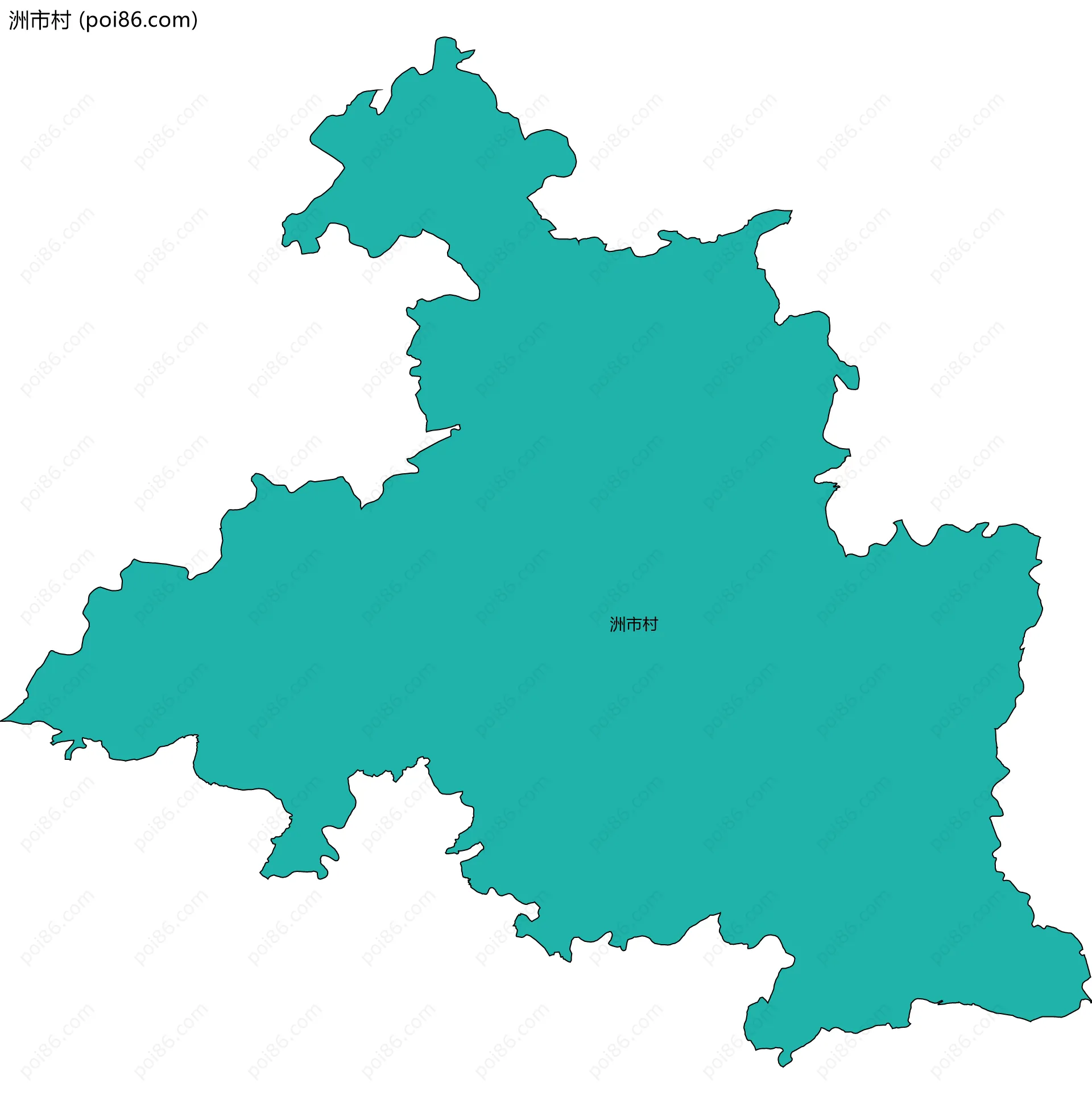 洲市村边界地图