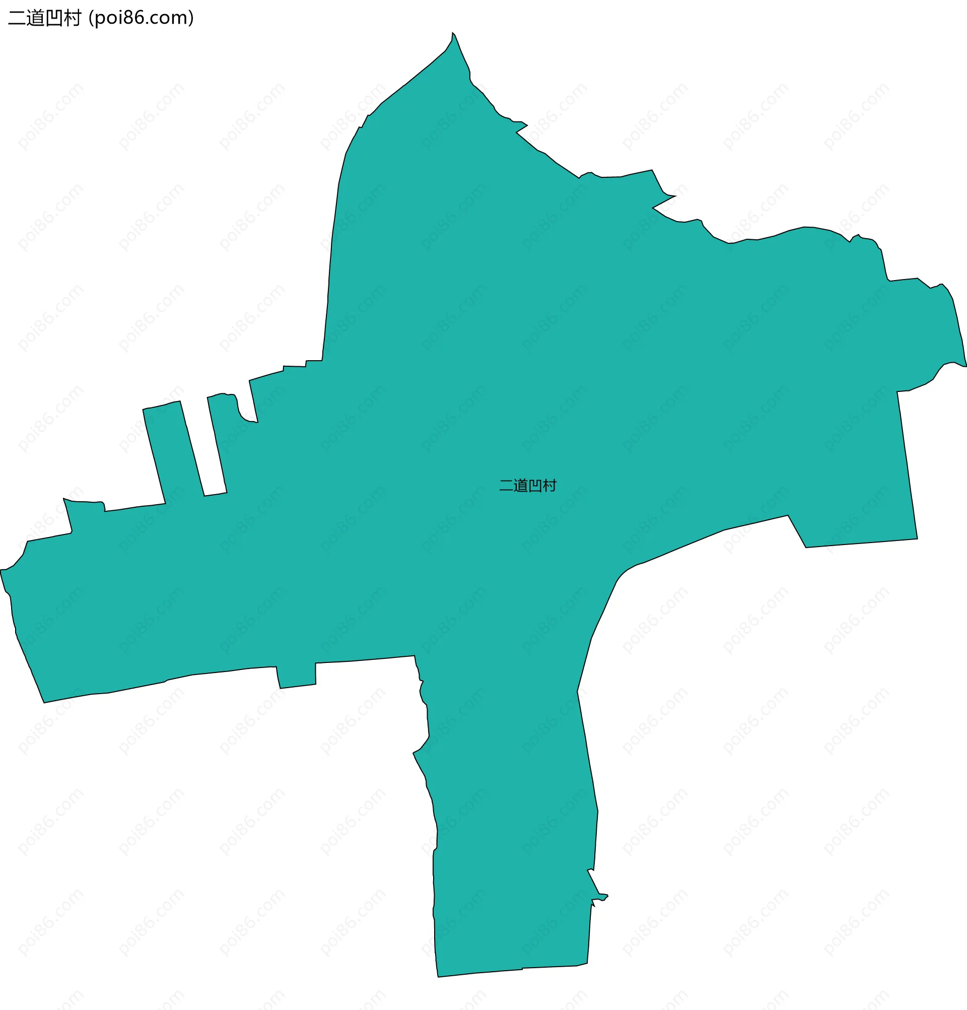 二道凹村边界地图