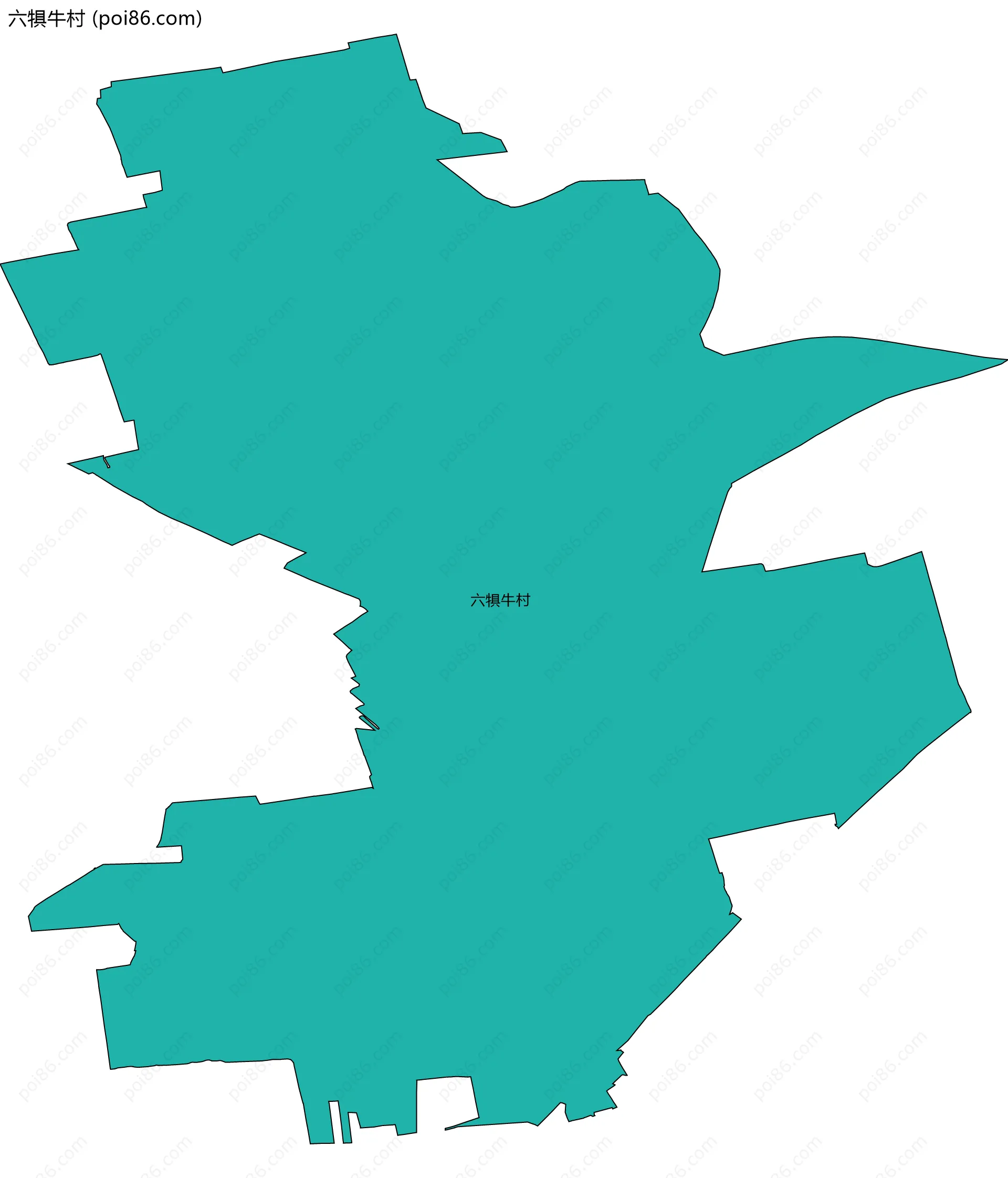 六犋牛村边界地图