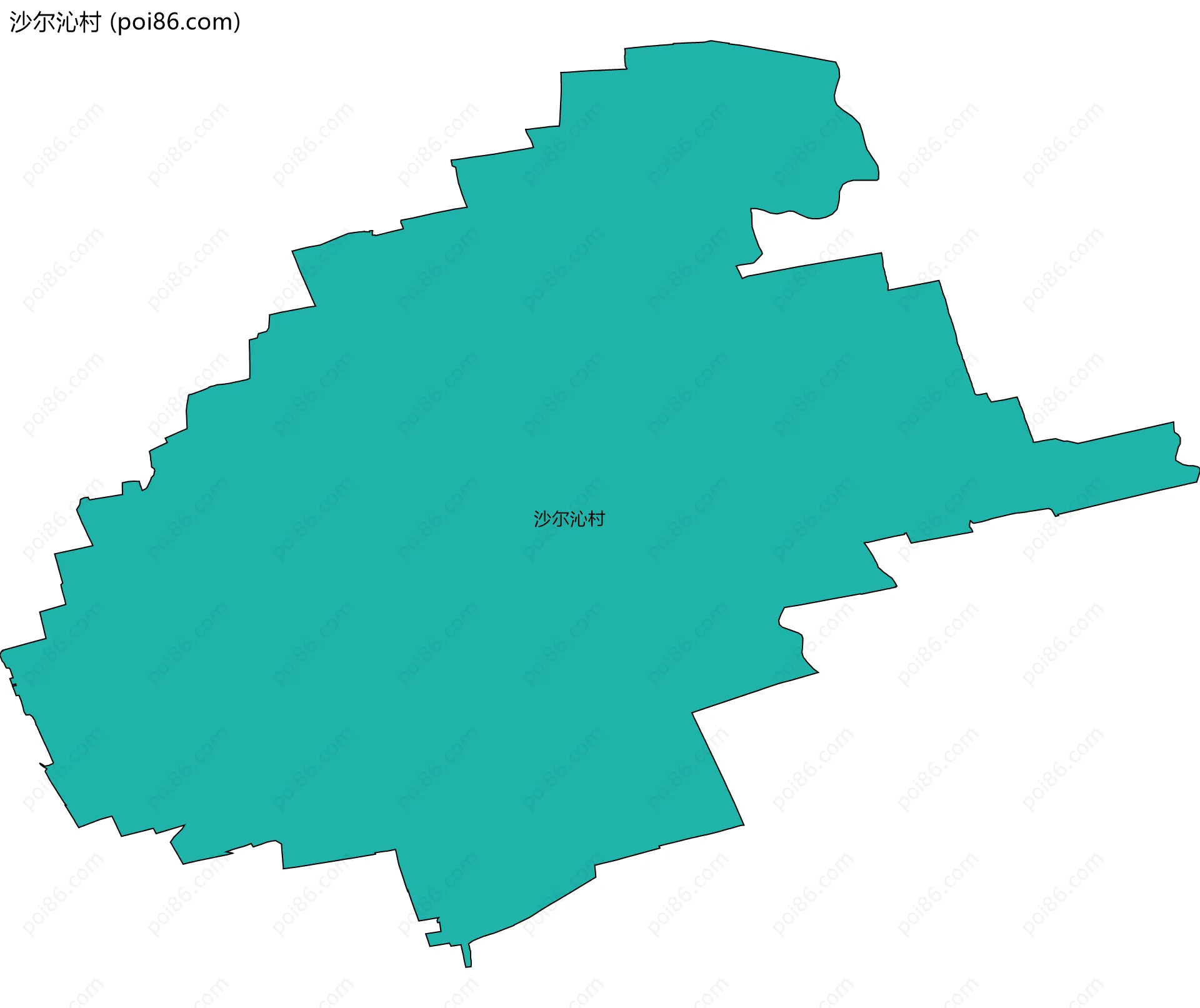 沙尔沁村边界地图