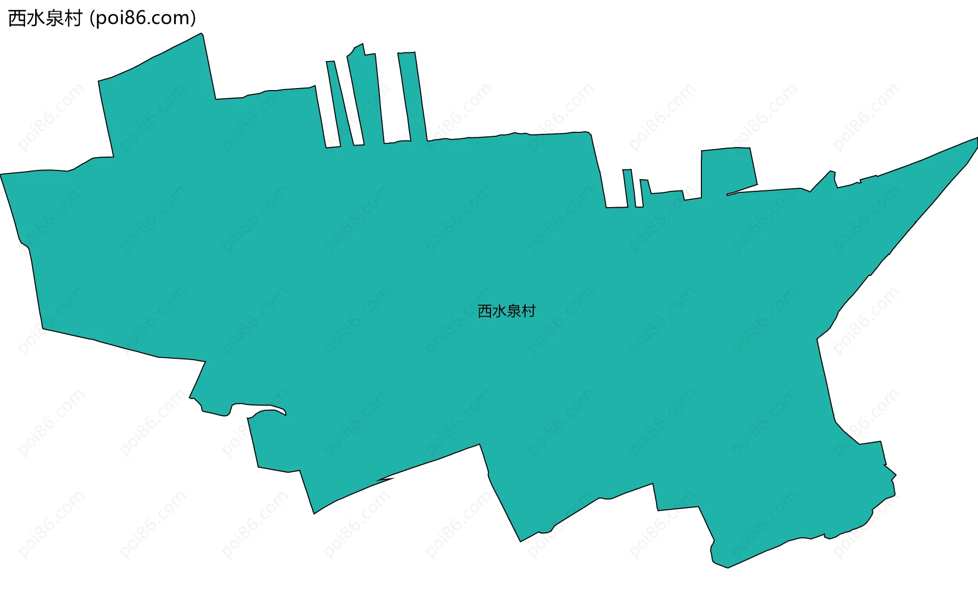 西水泉村边界地图