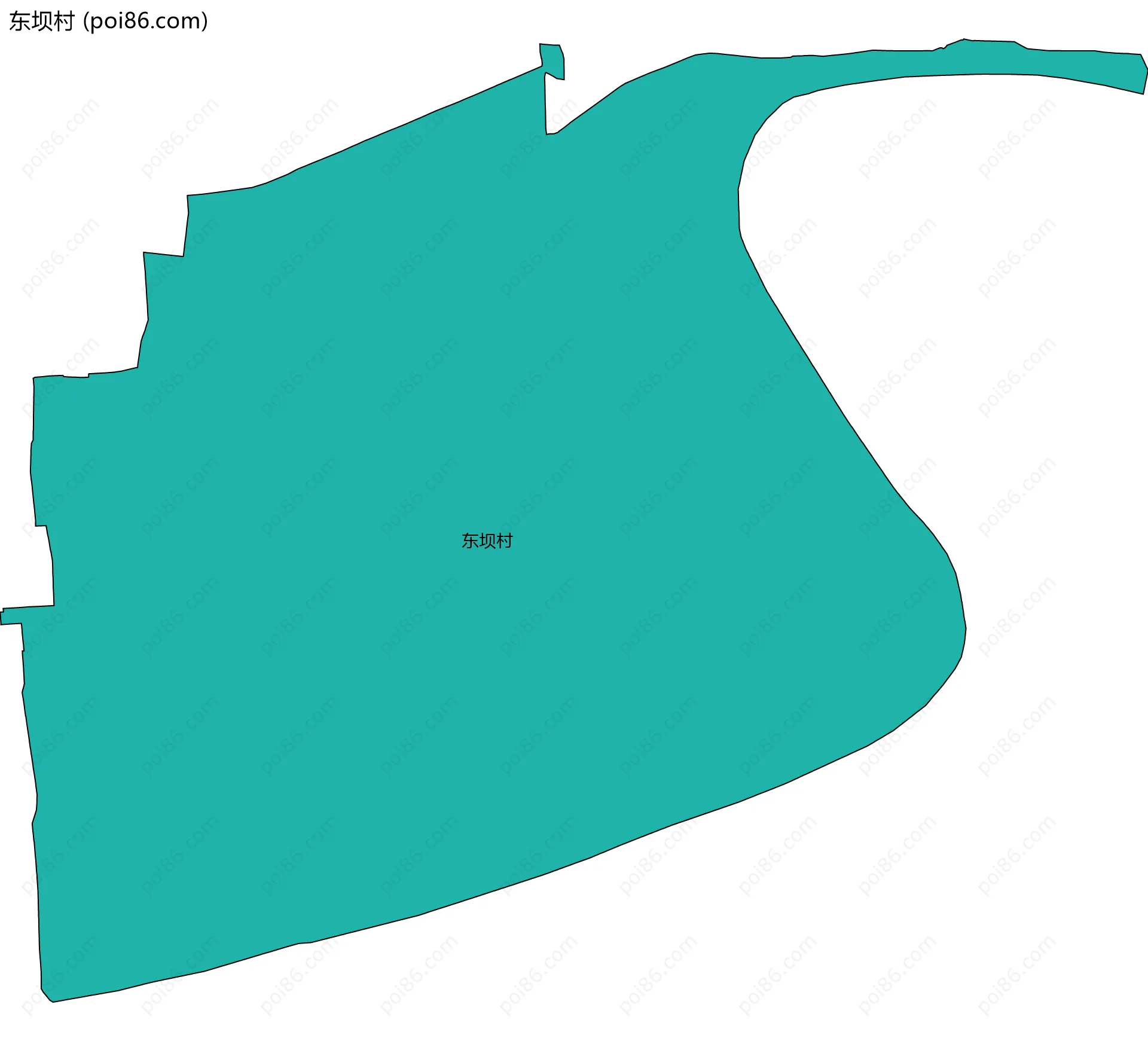 东坝村边界地图