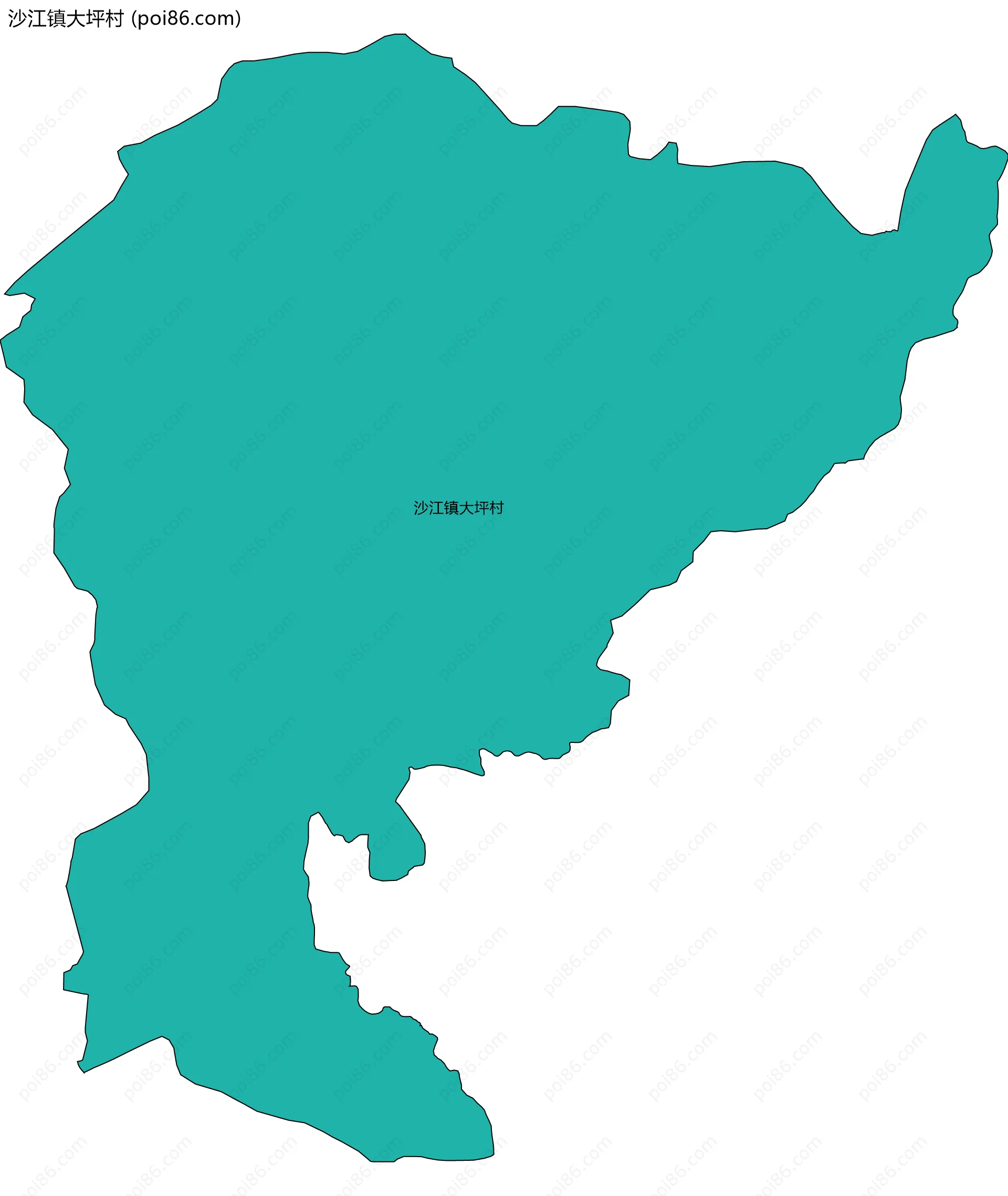 沙江镇大坪村边界地图