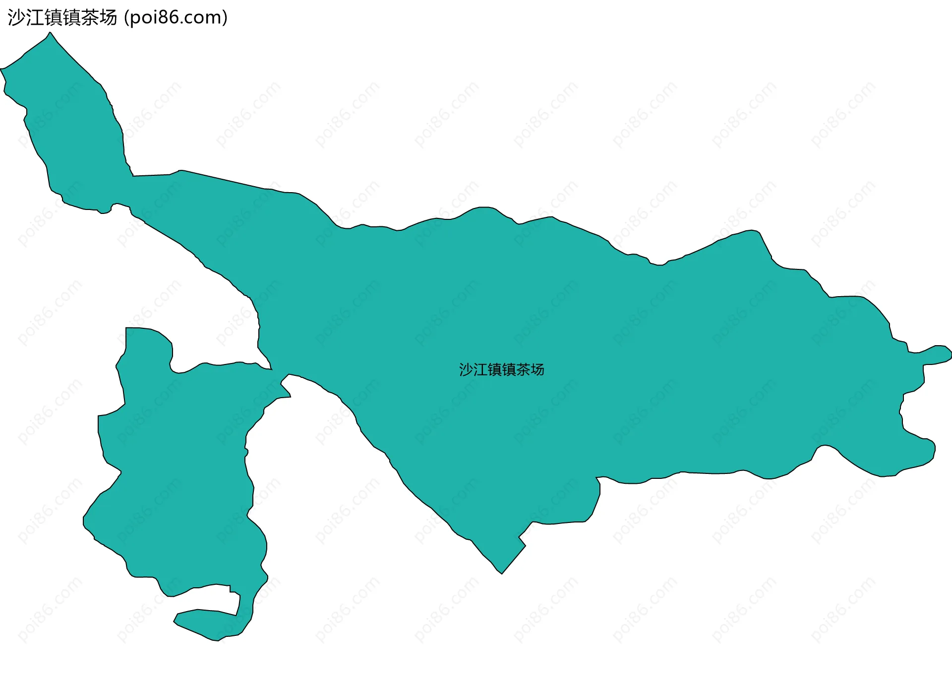 沙江镇镇茶场边界地图