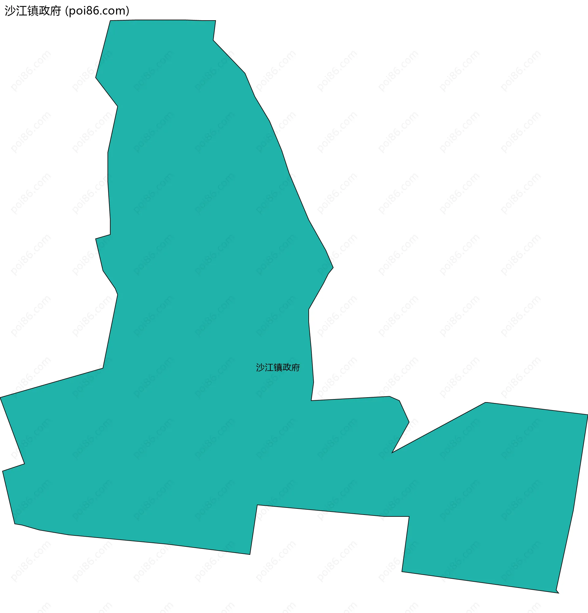 沙江镇政府边界地图