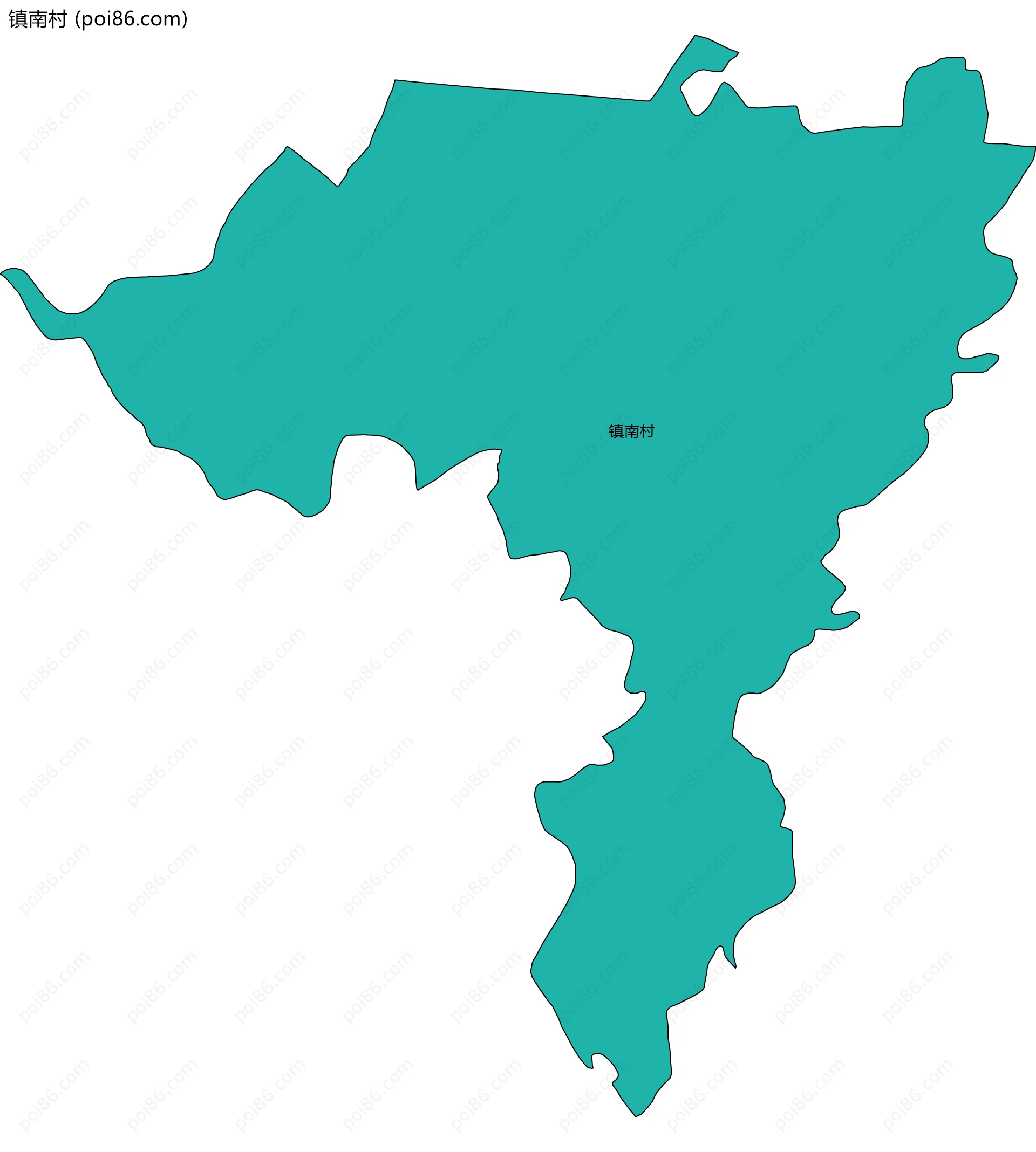 镇南村边界地图