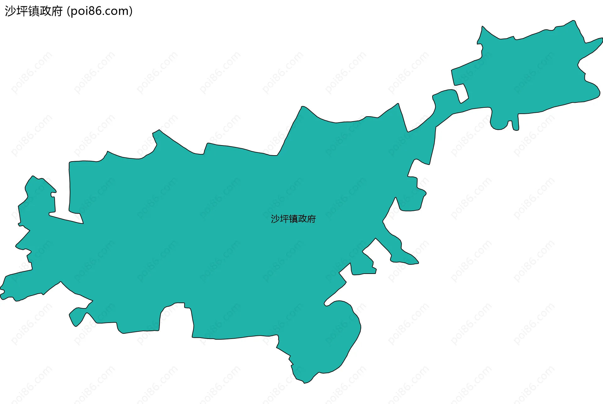 沙坪镇政府边界地图