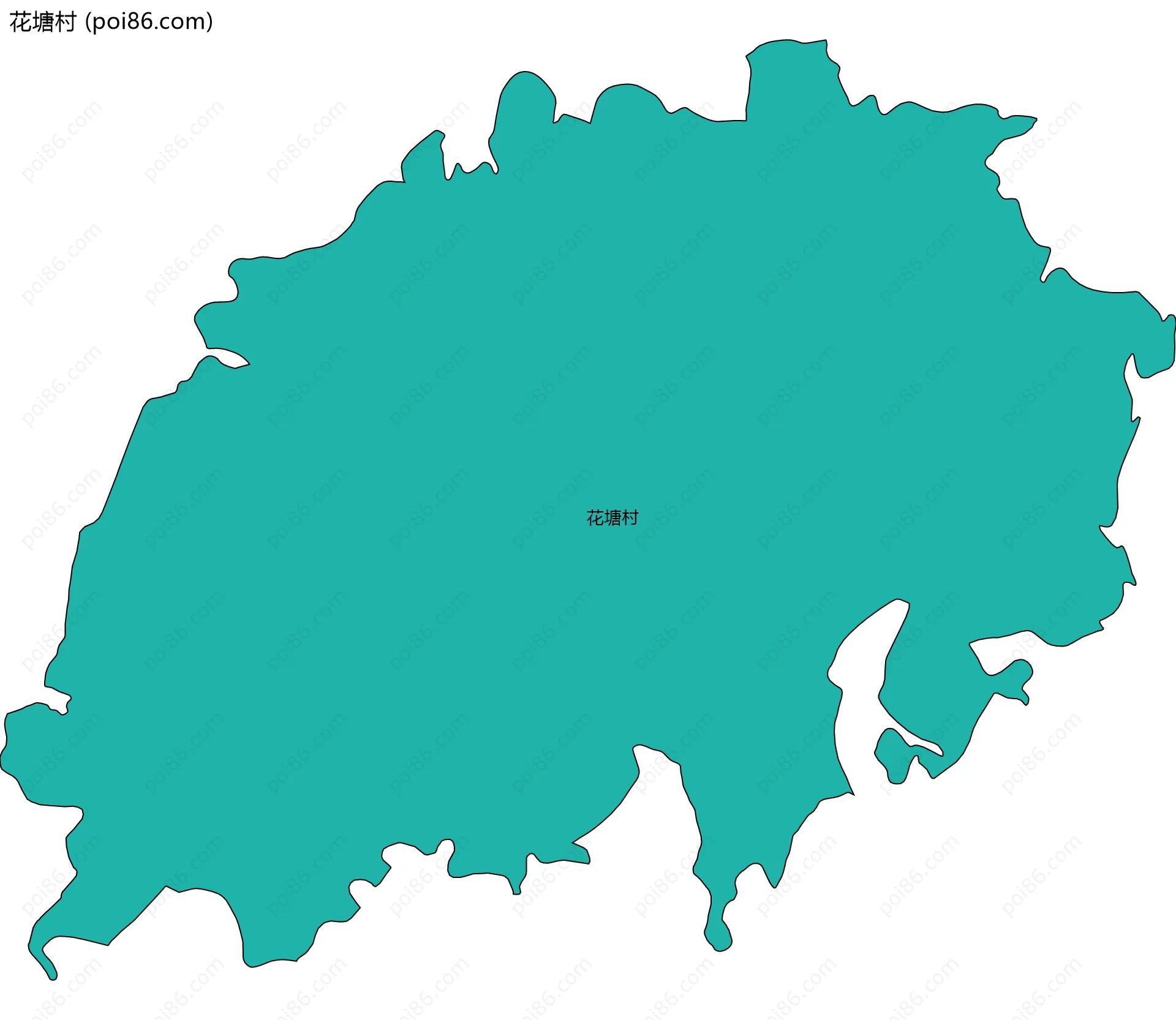 花塘村边界地图