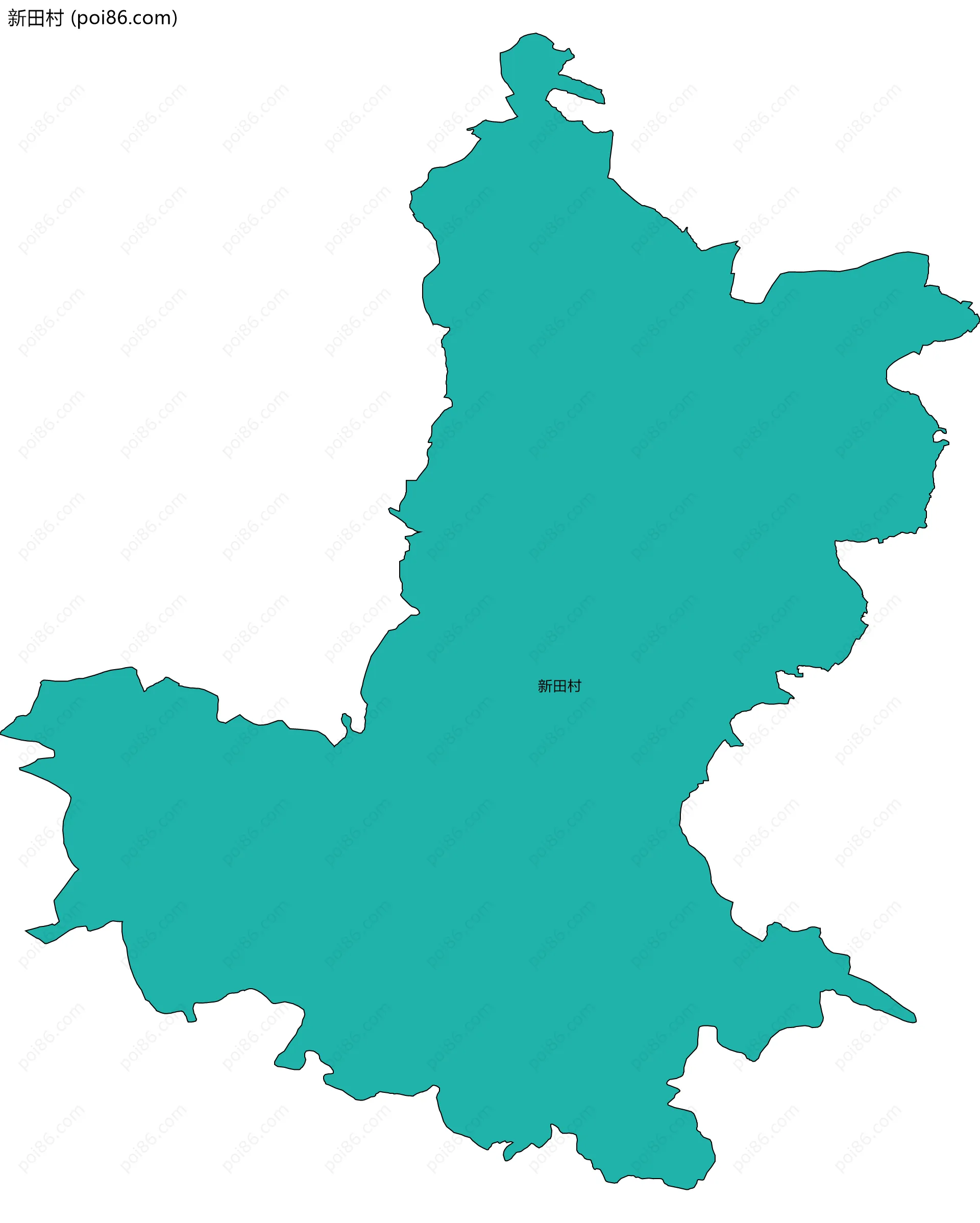 新田村边界地图