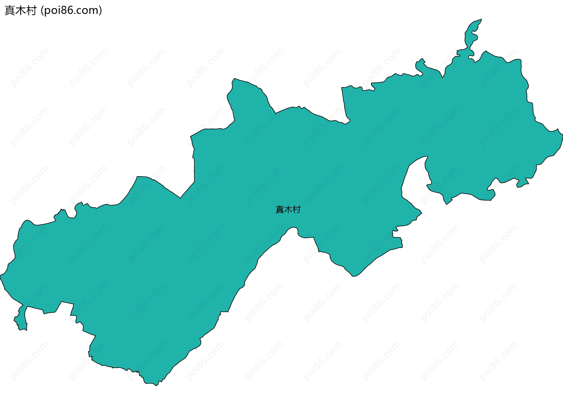 真木村边界地图