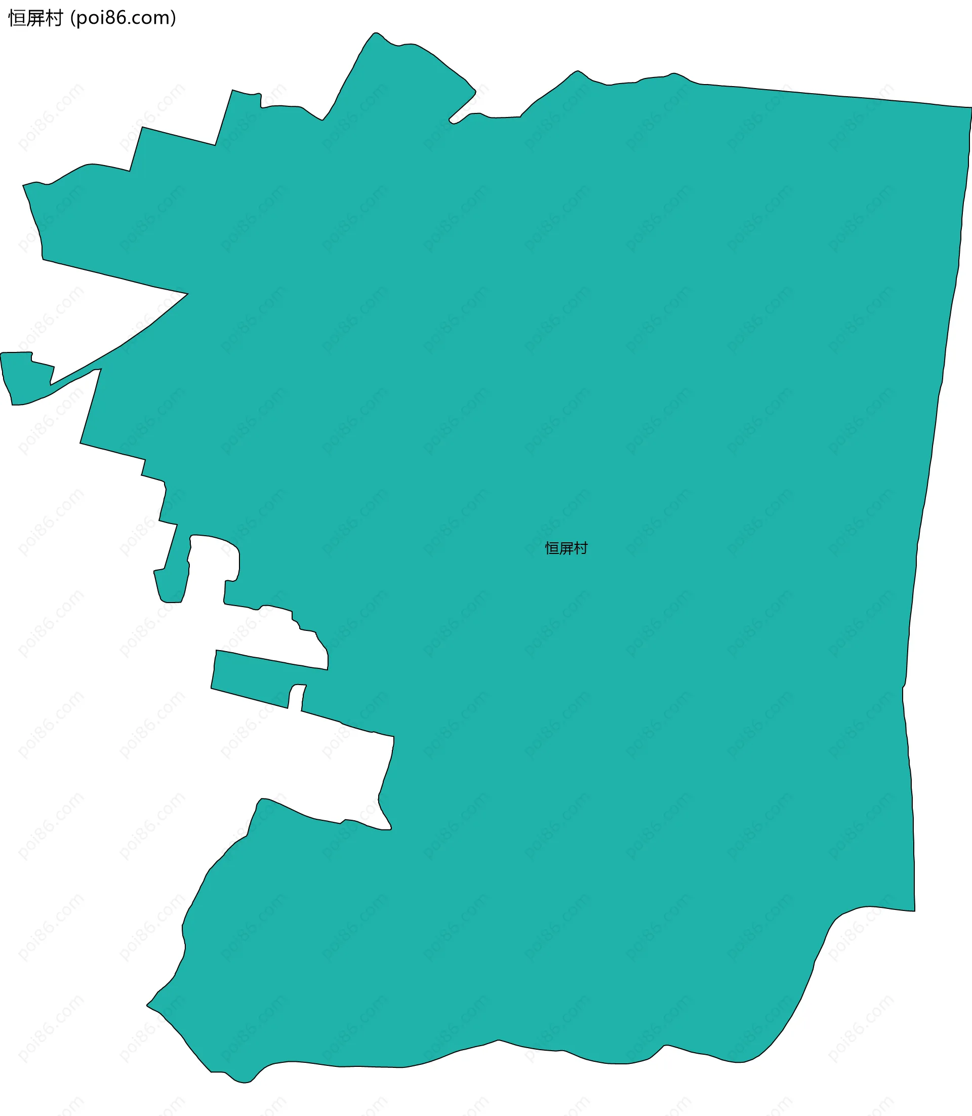 恒屏村边界地图