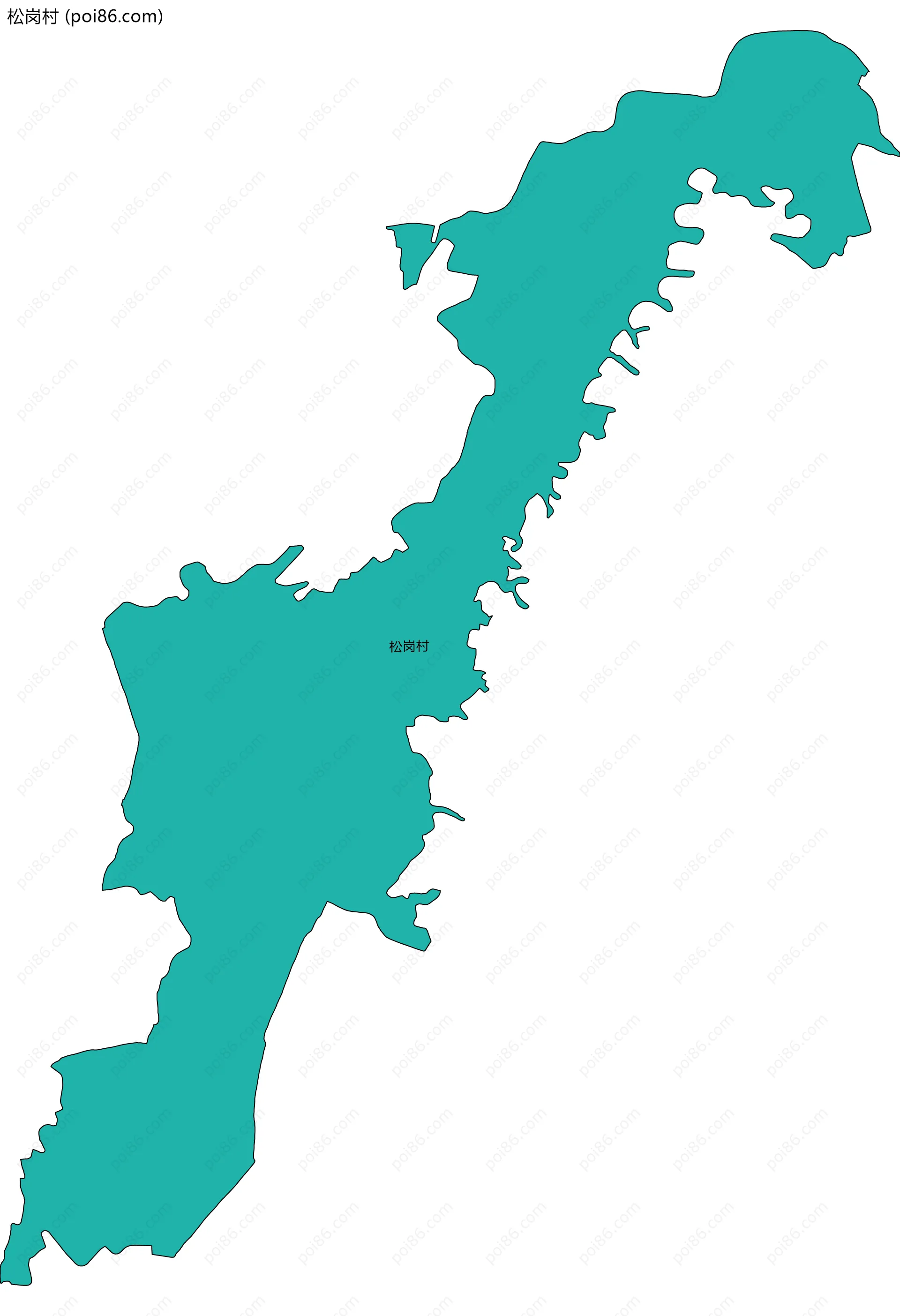 松岗村边界地图