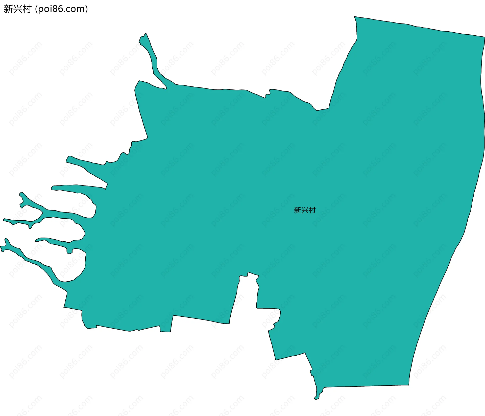 新兴村边界地图
