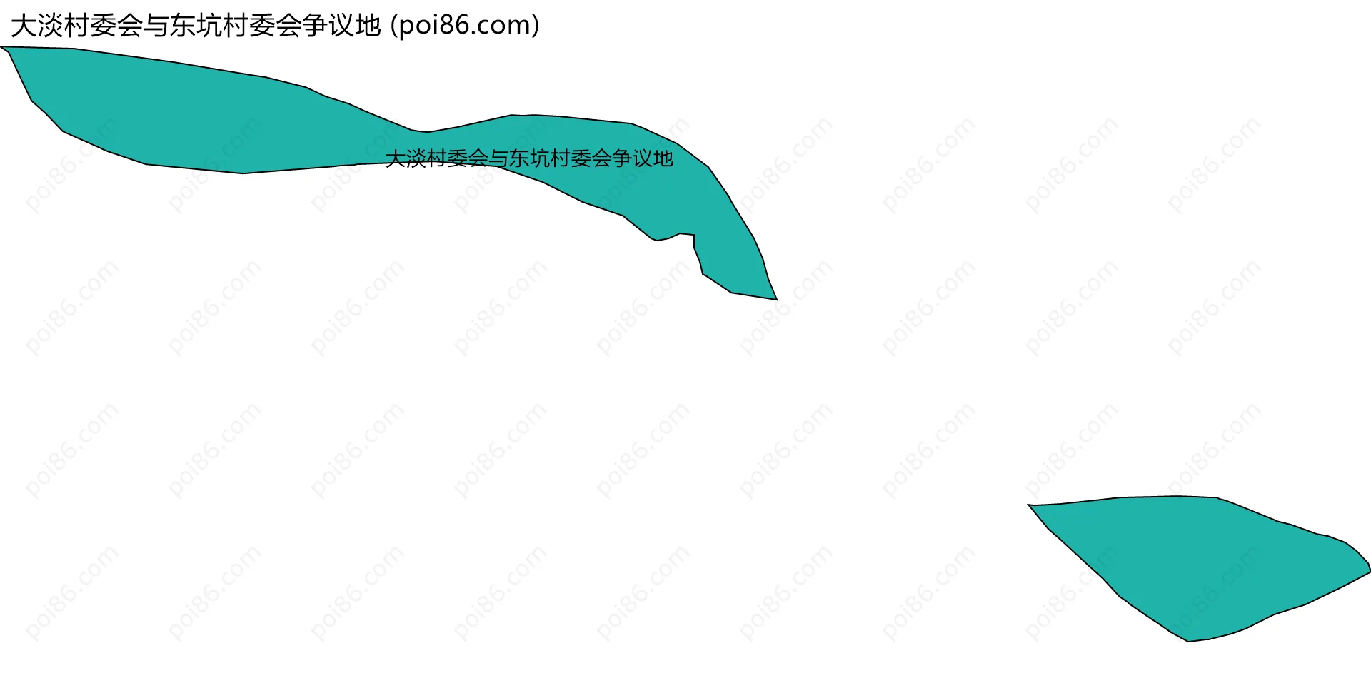 大淡村委会与东坑村委会争议地边界地图