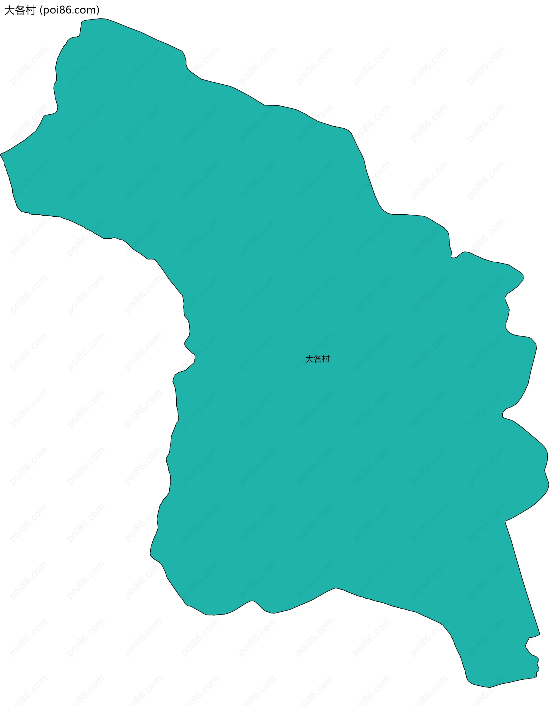 大各村边界地图