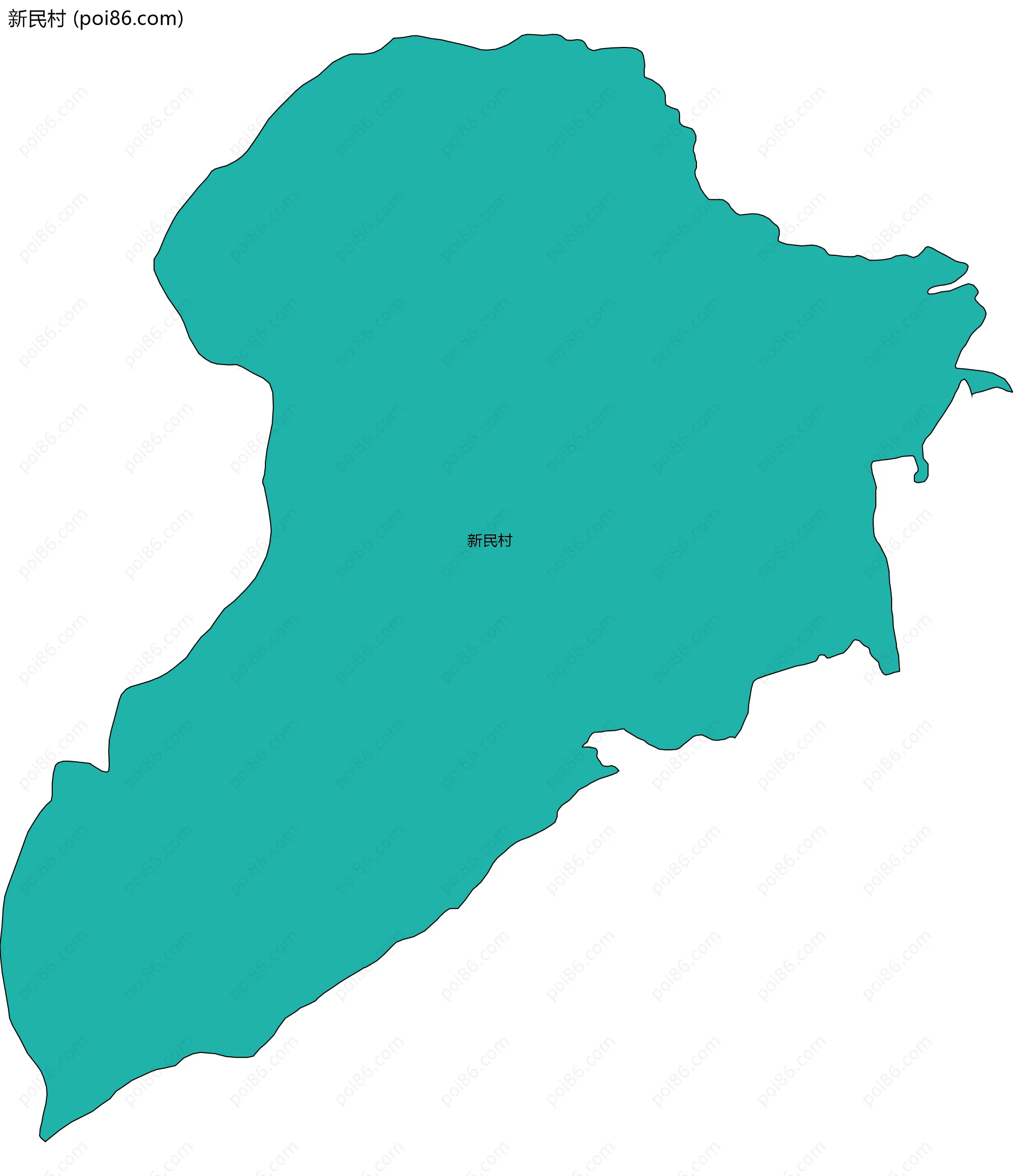 新民村边界地图