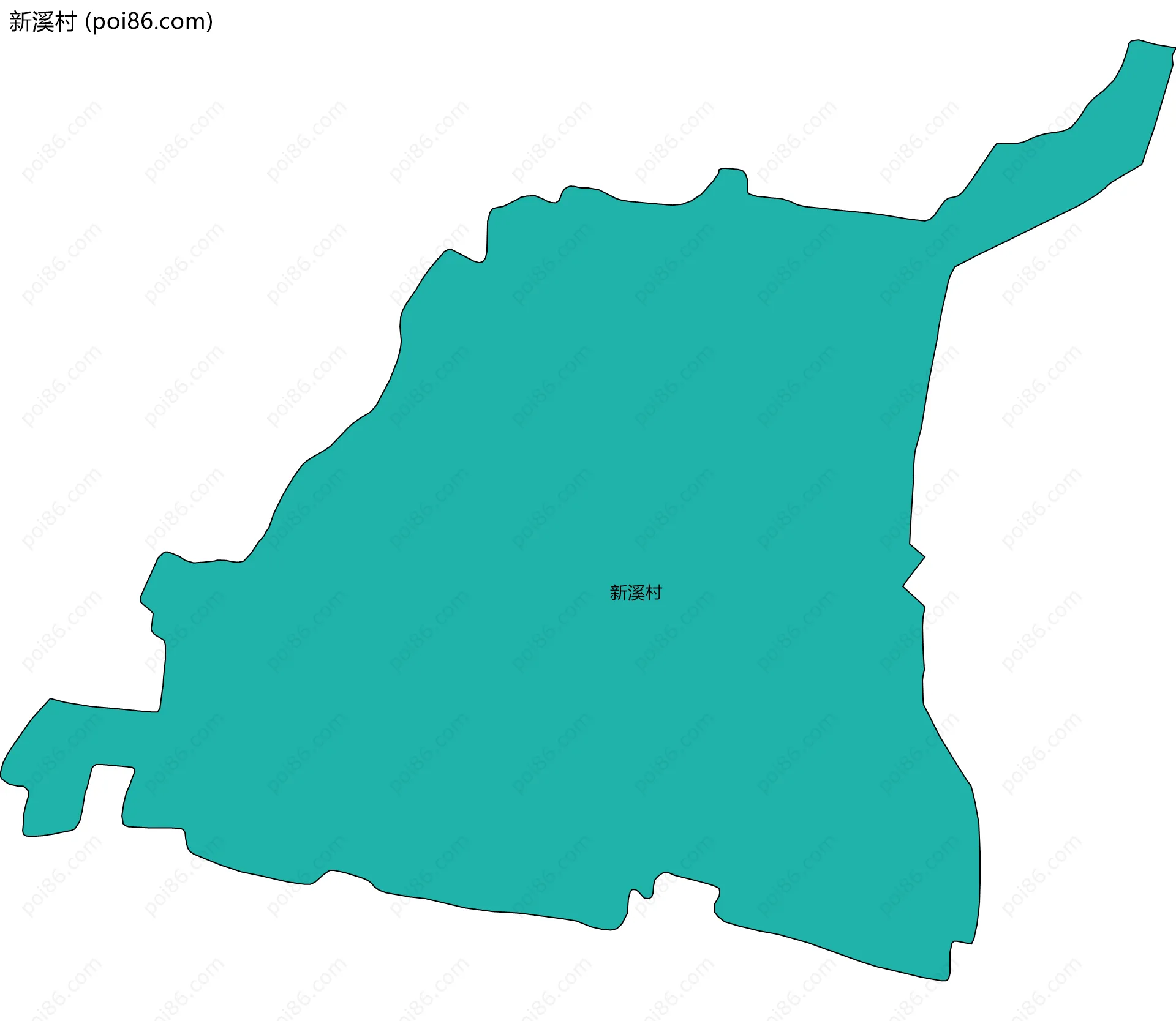 新溪村边界地图