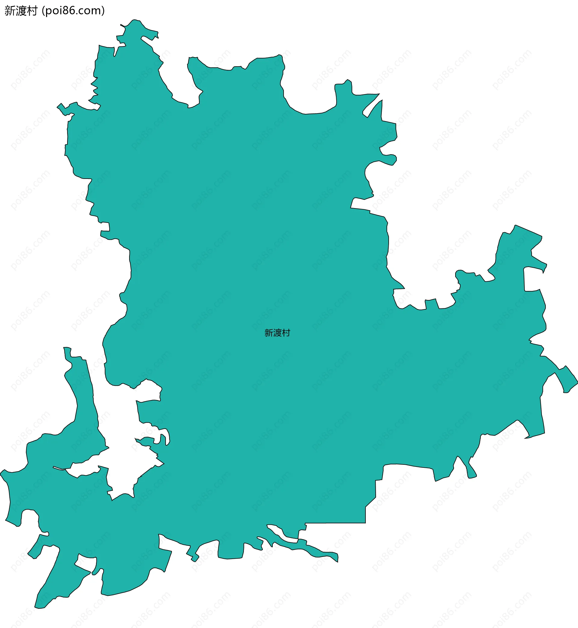新渡村边界地图