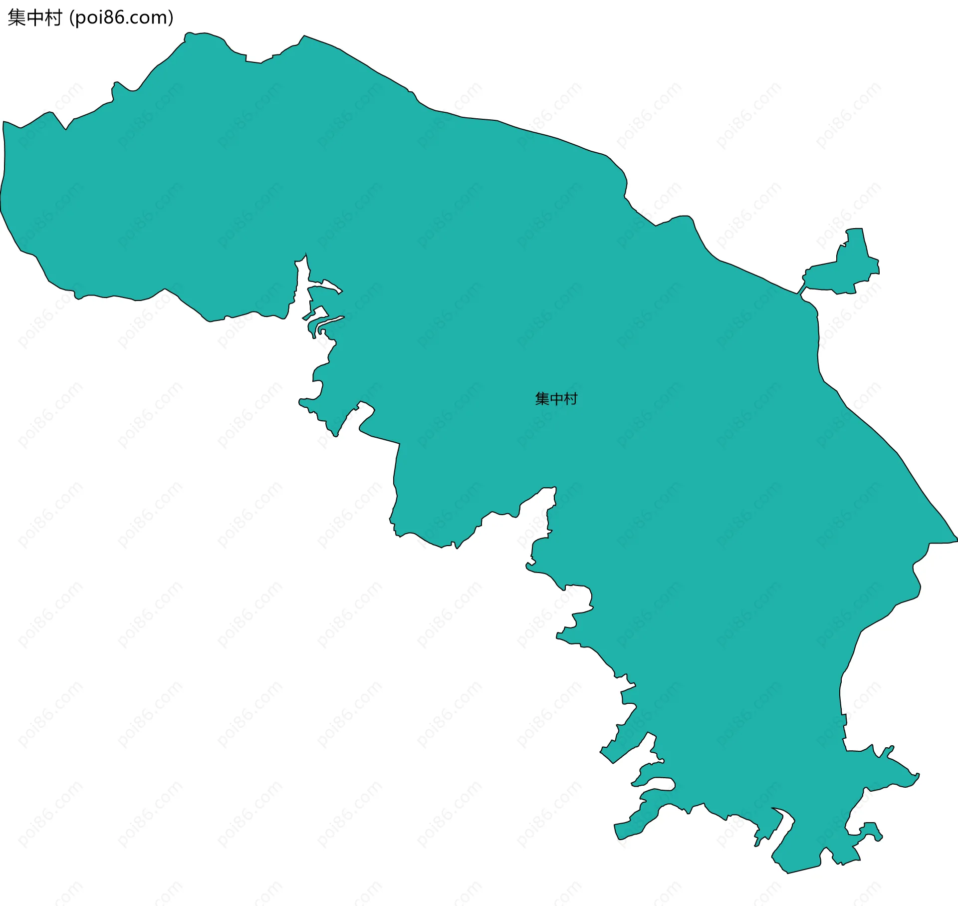 集中村边界地图