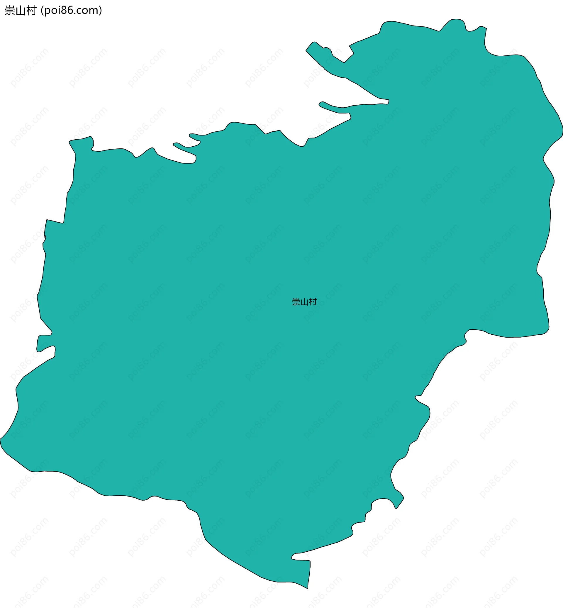 崇山村边界地图