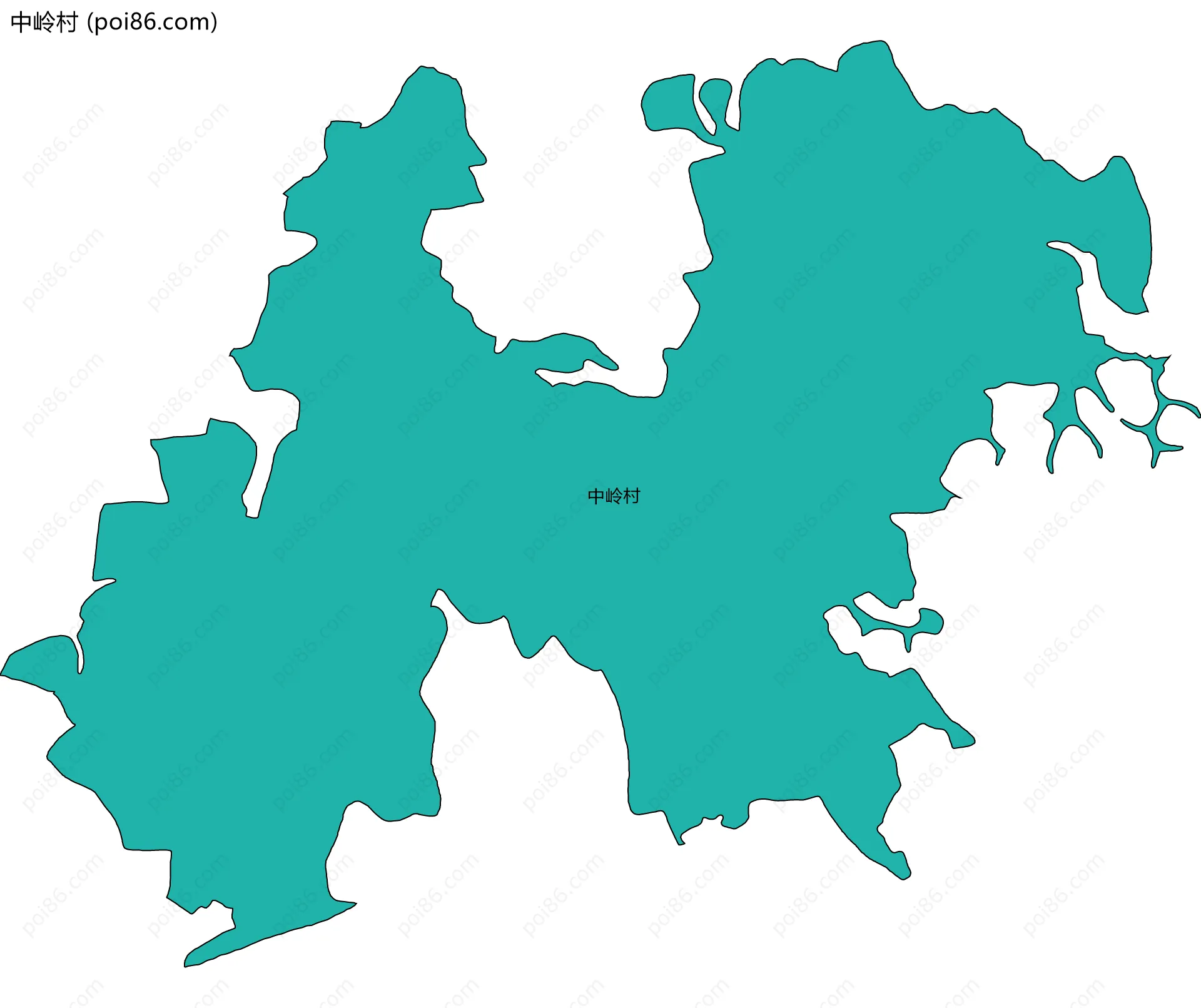 中岭村边界地图