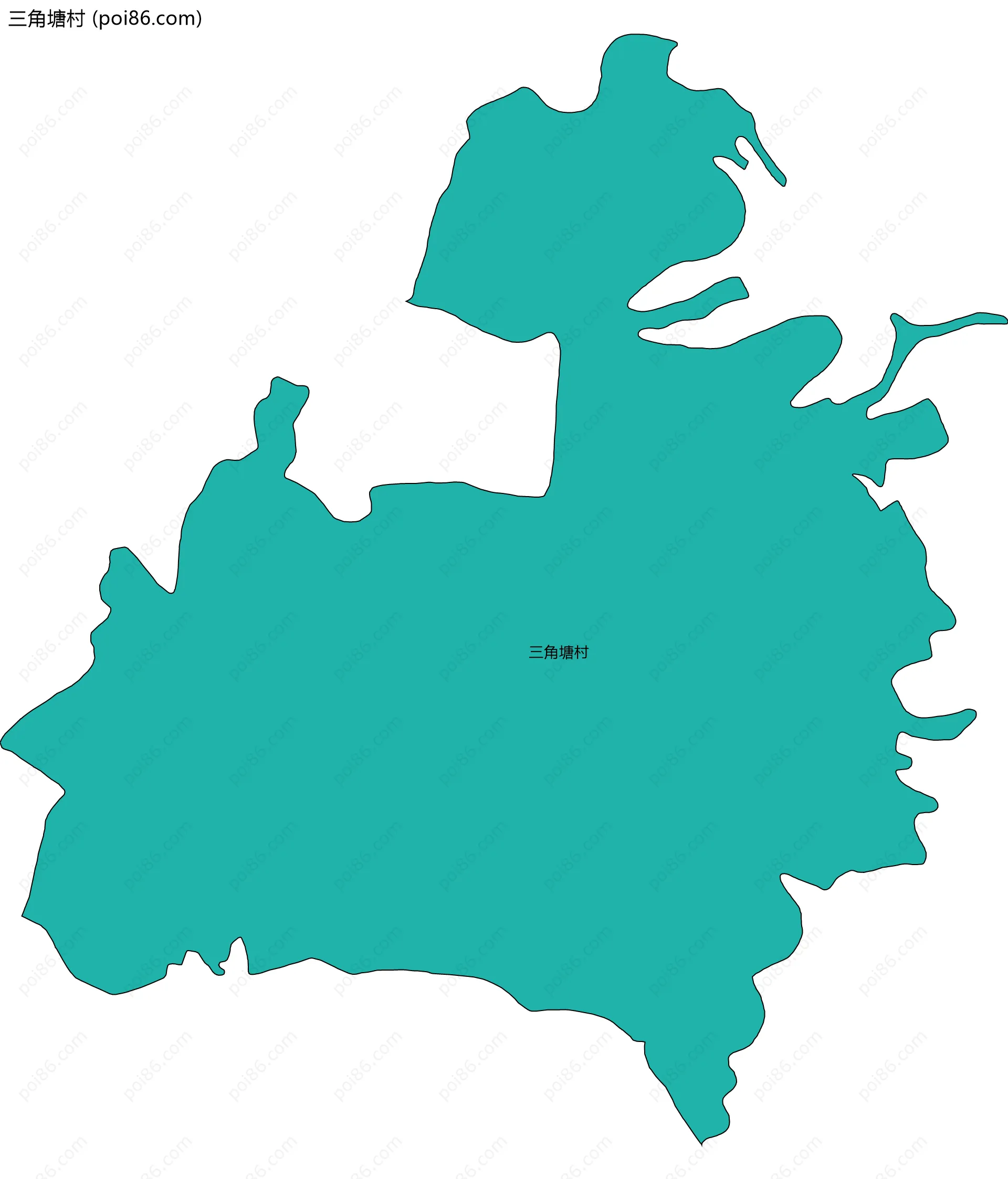 三角塘村边界地图