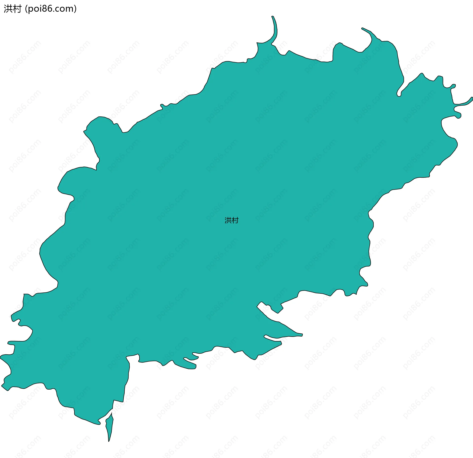 洪村边界地图