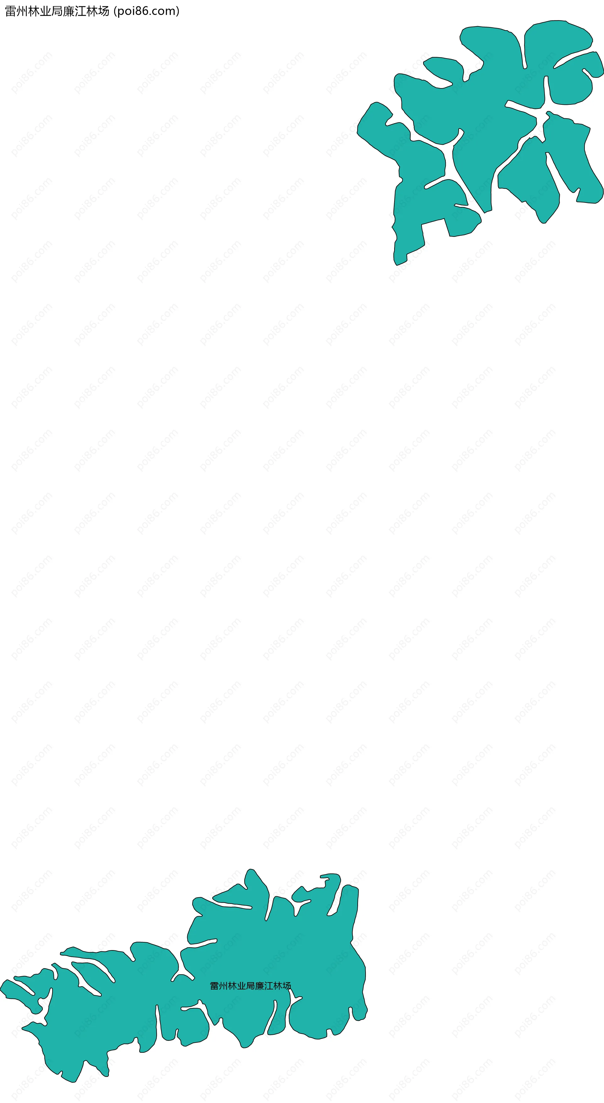 雷州林业局廉江林场边界地图