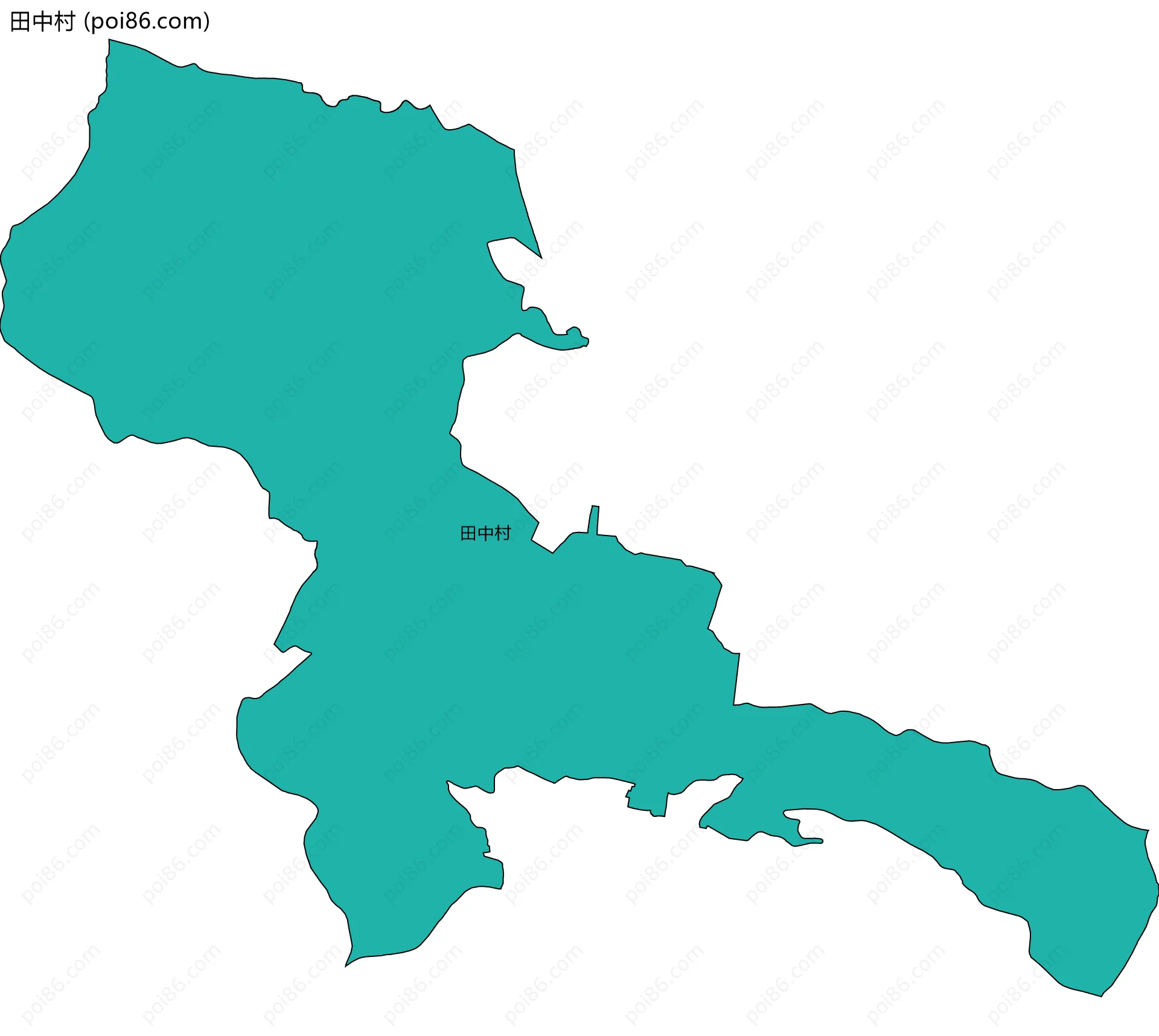田中村边界地图