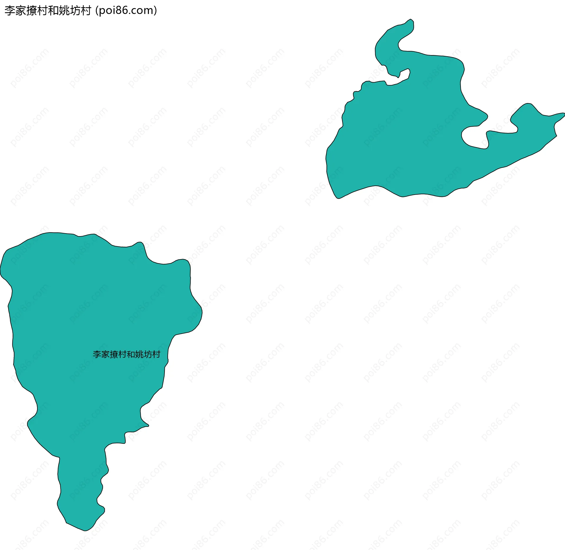 李家撩村和姚坊村边界地图