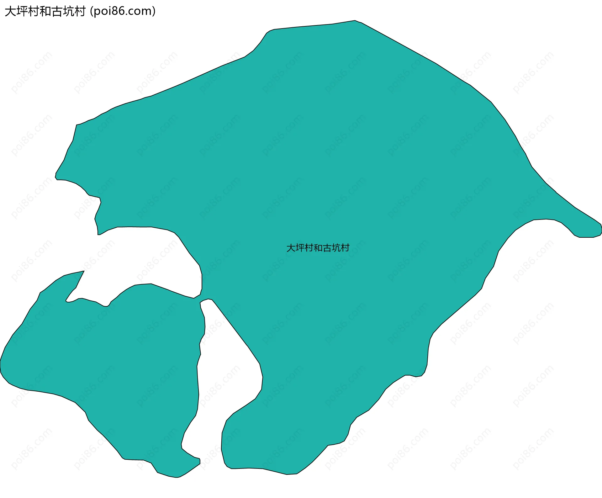 大坪村和古坑村边界地图