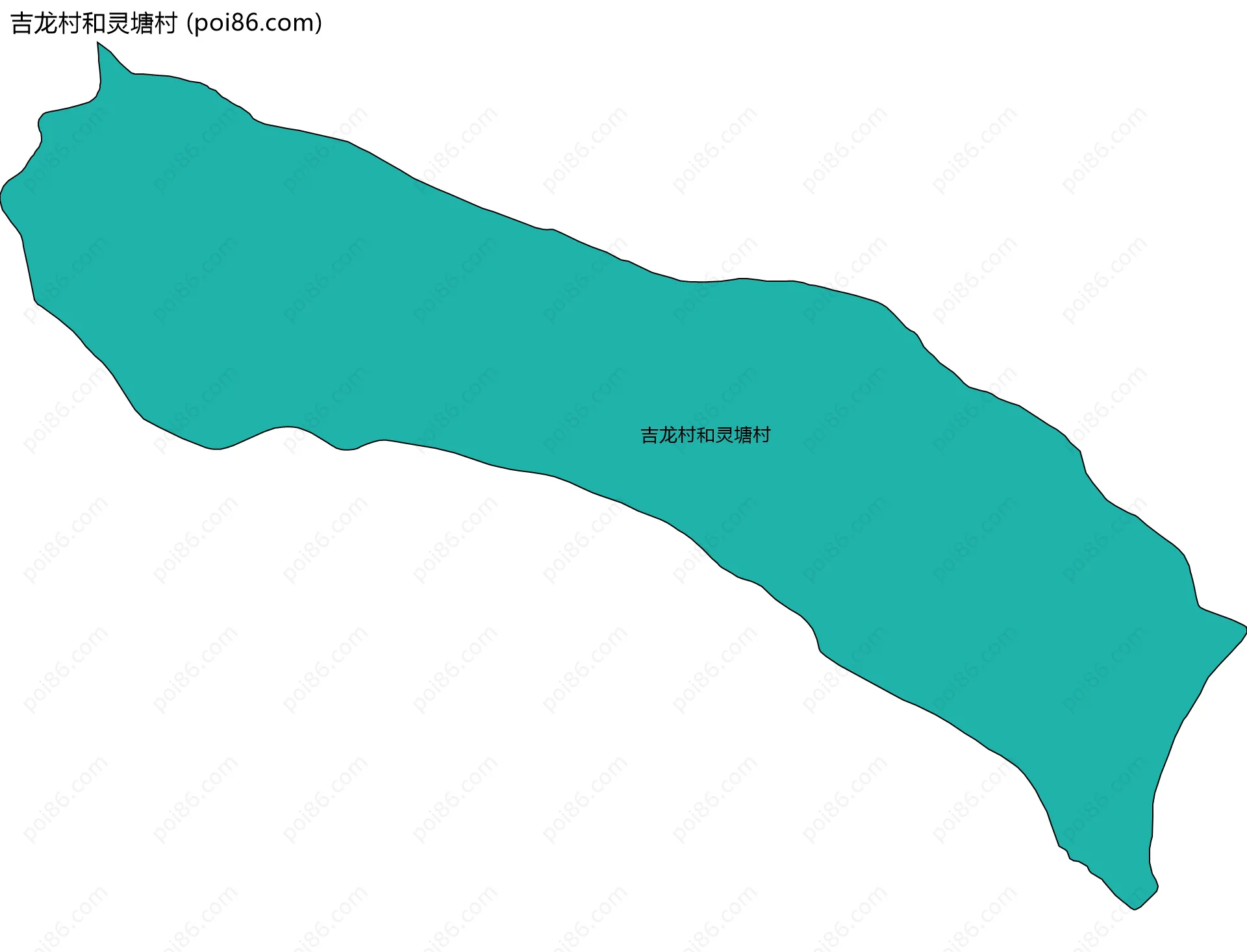 吉龙村和灵塘村边界地图