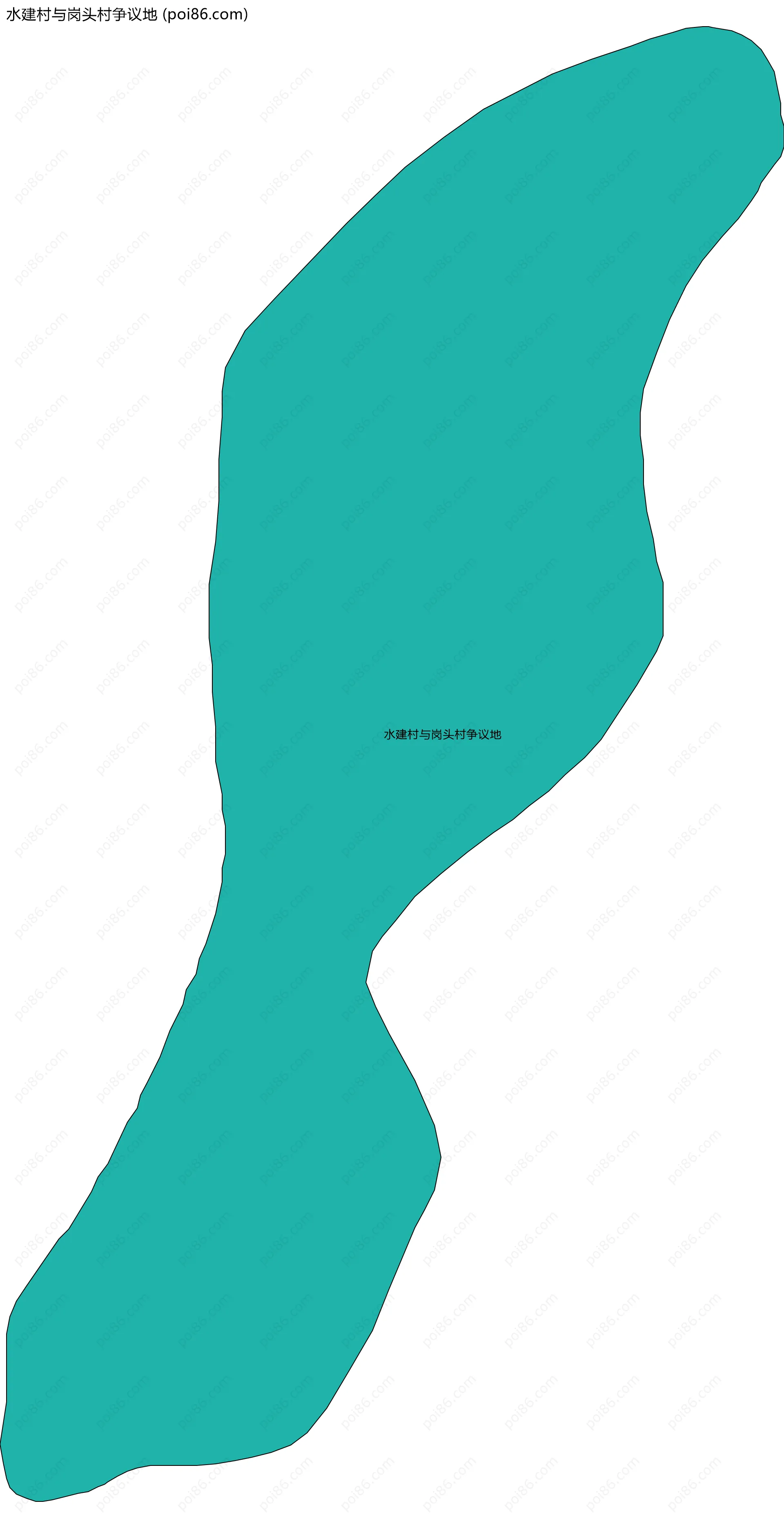 水建村与岗头村争议地边界地图