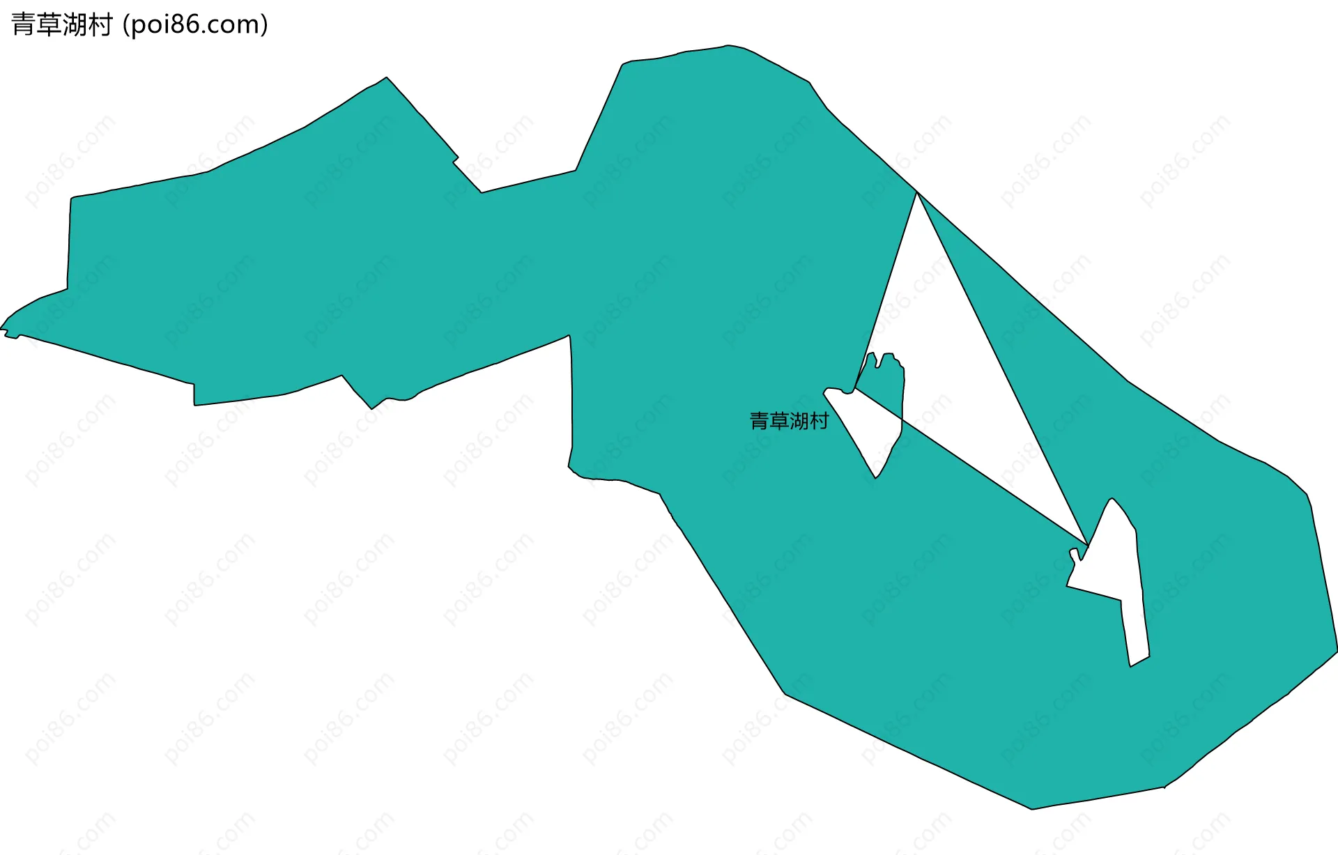 青草湖村边界地图