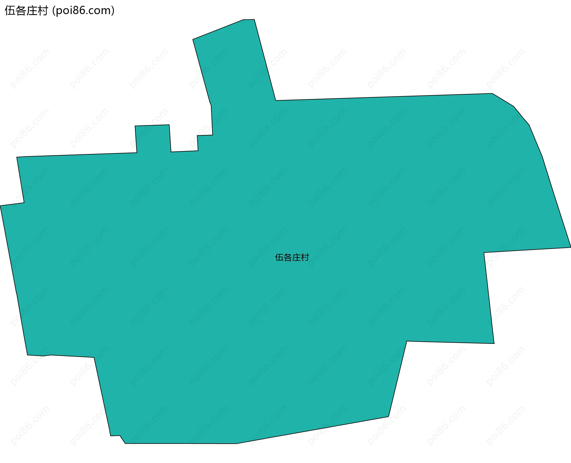 伍各庄村边界地图