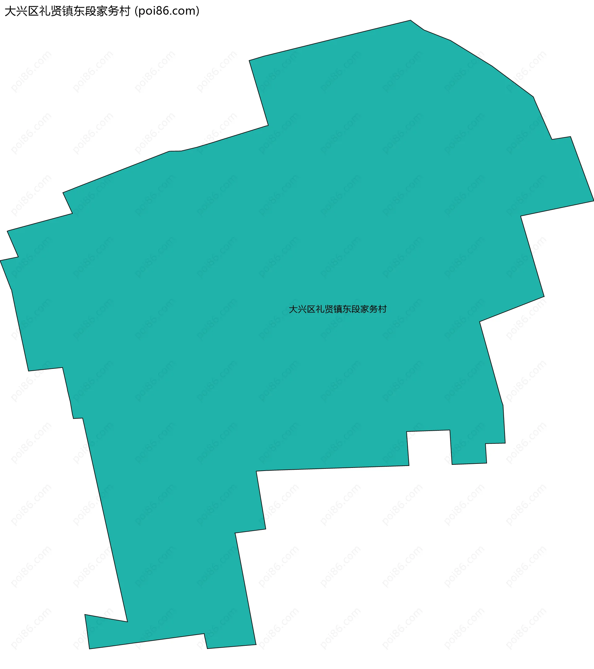 大兴区礼贤镇东段家务村边界地图