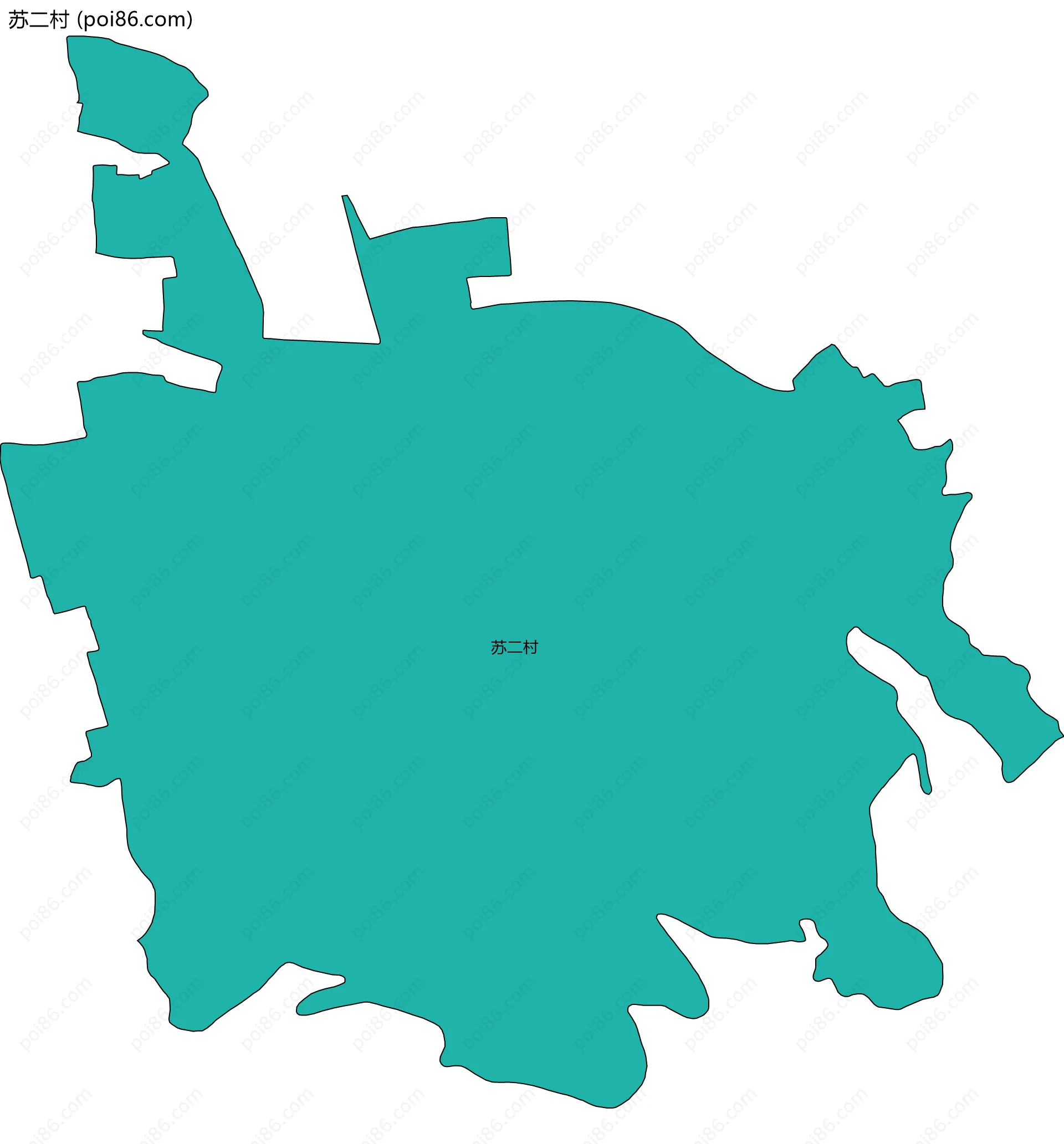 苏二村边界地图