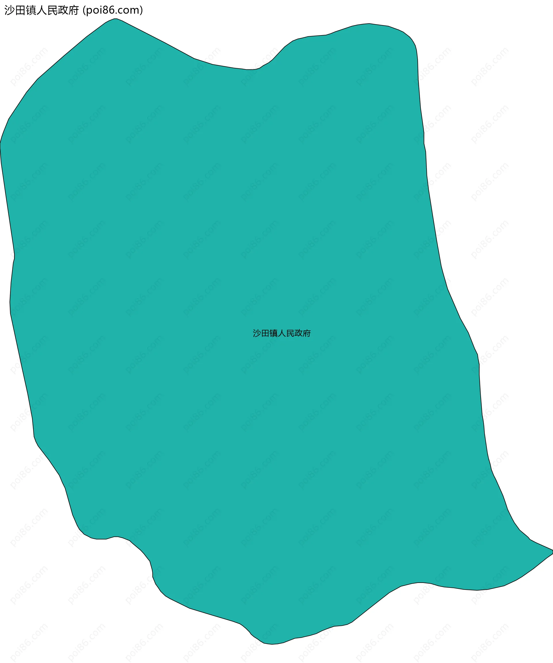 沙田镇人民政府边界地图