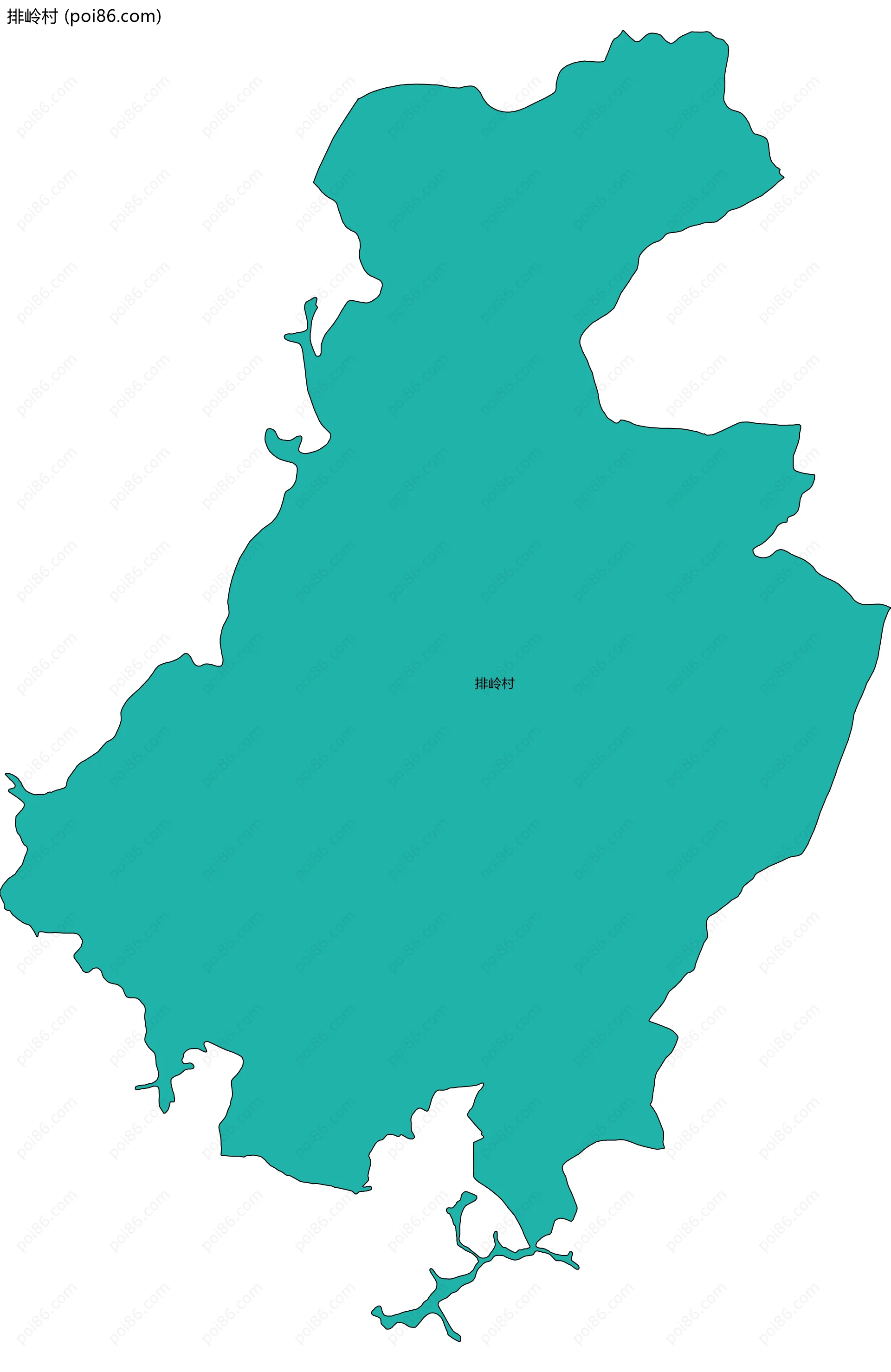 排岭村边界地图