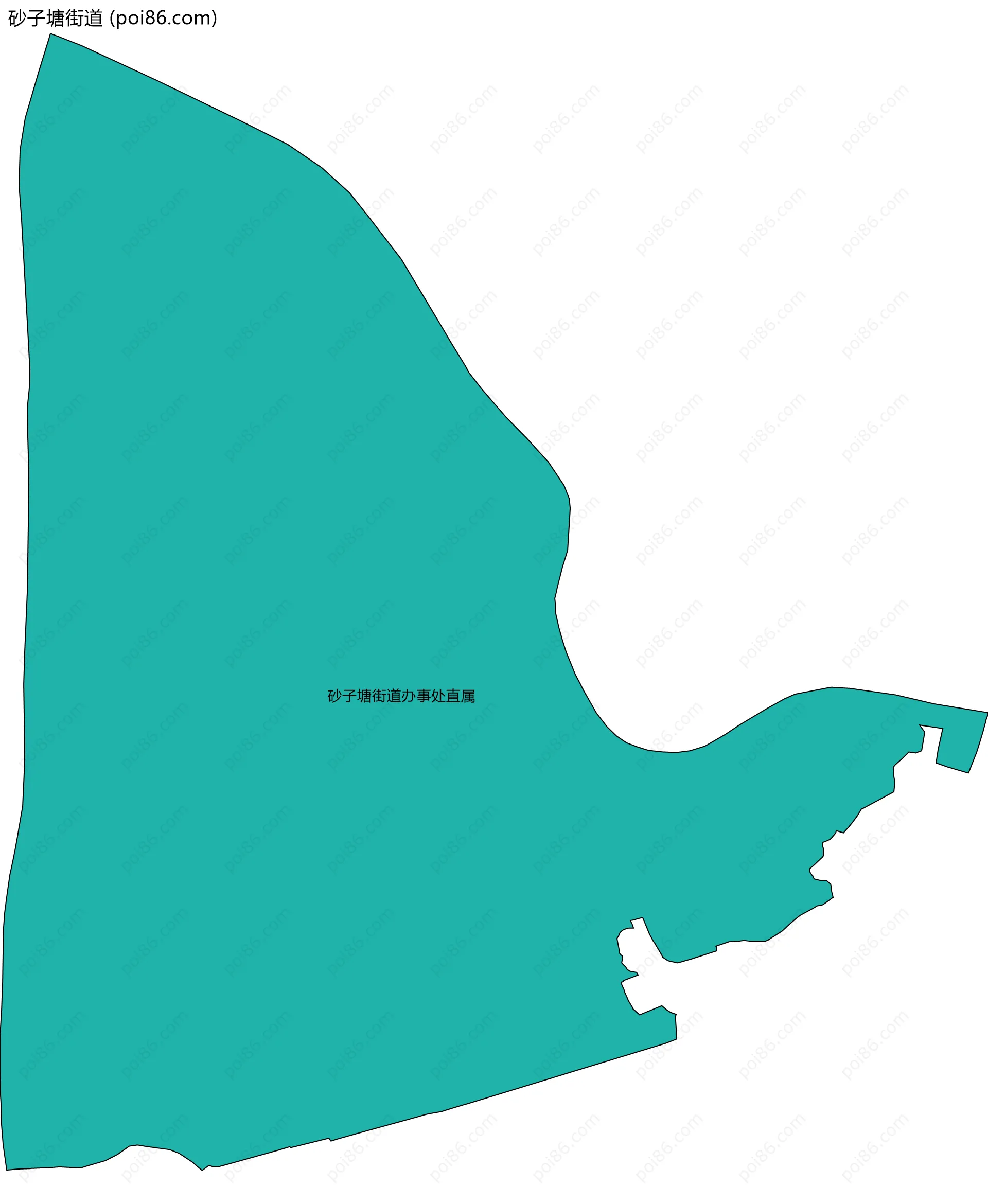 砂子塘街道边界地图(五级行政区划)