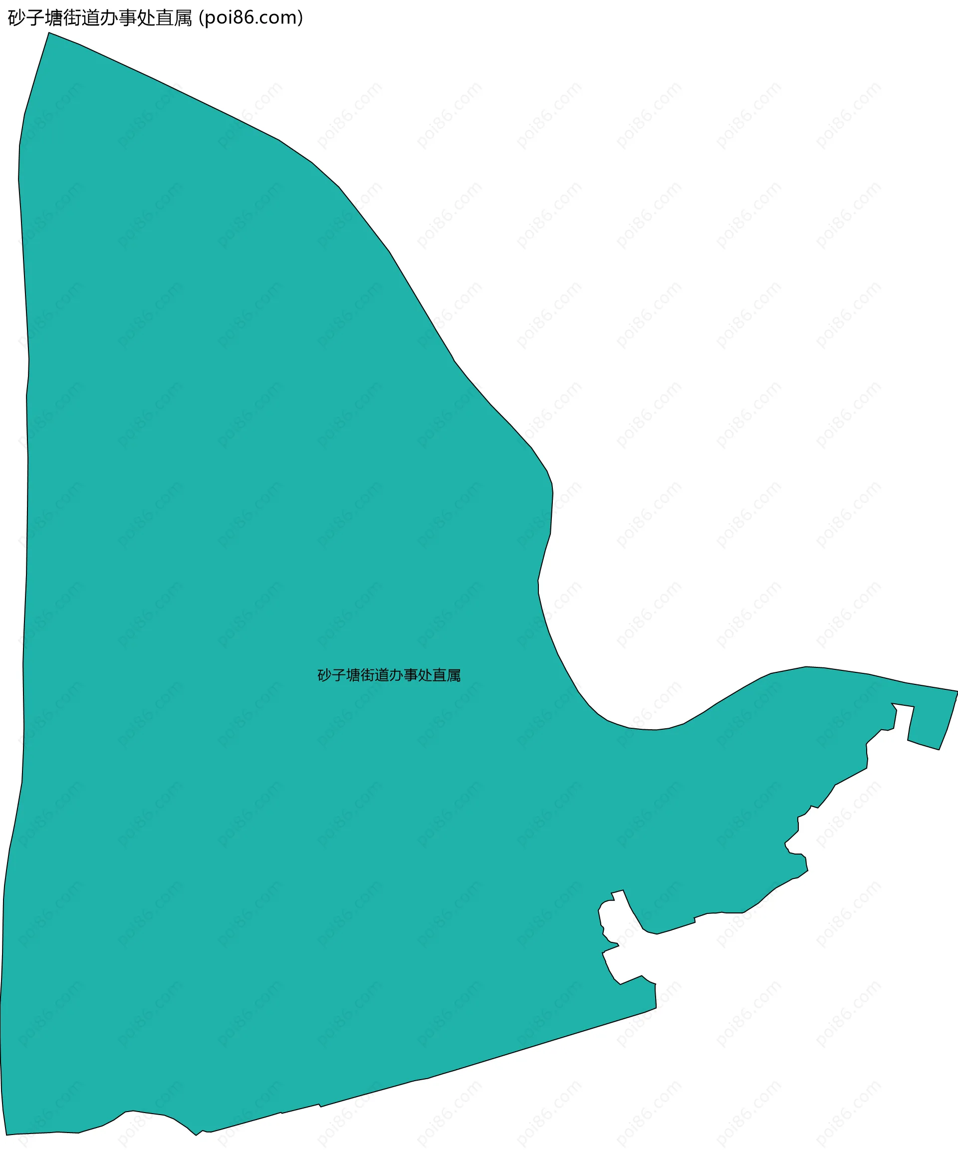 砂子塘街道办事处直属边界地图