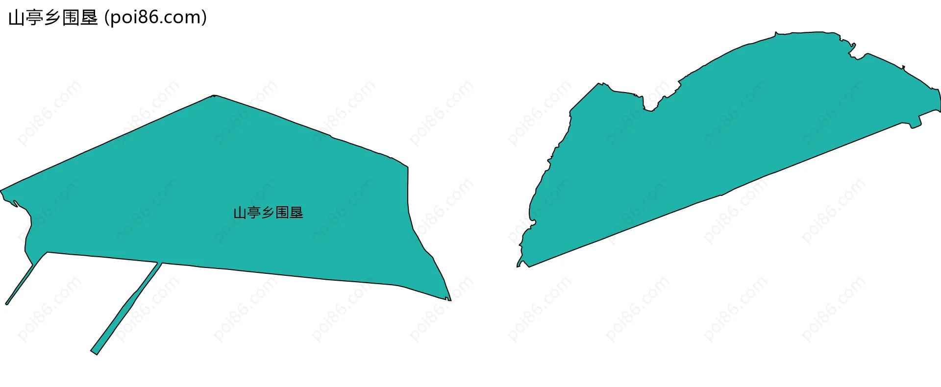山亭乡围垦边界地图