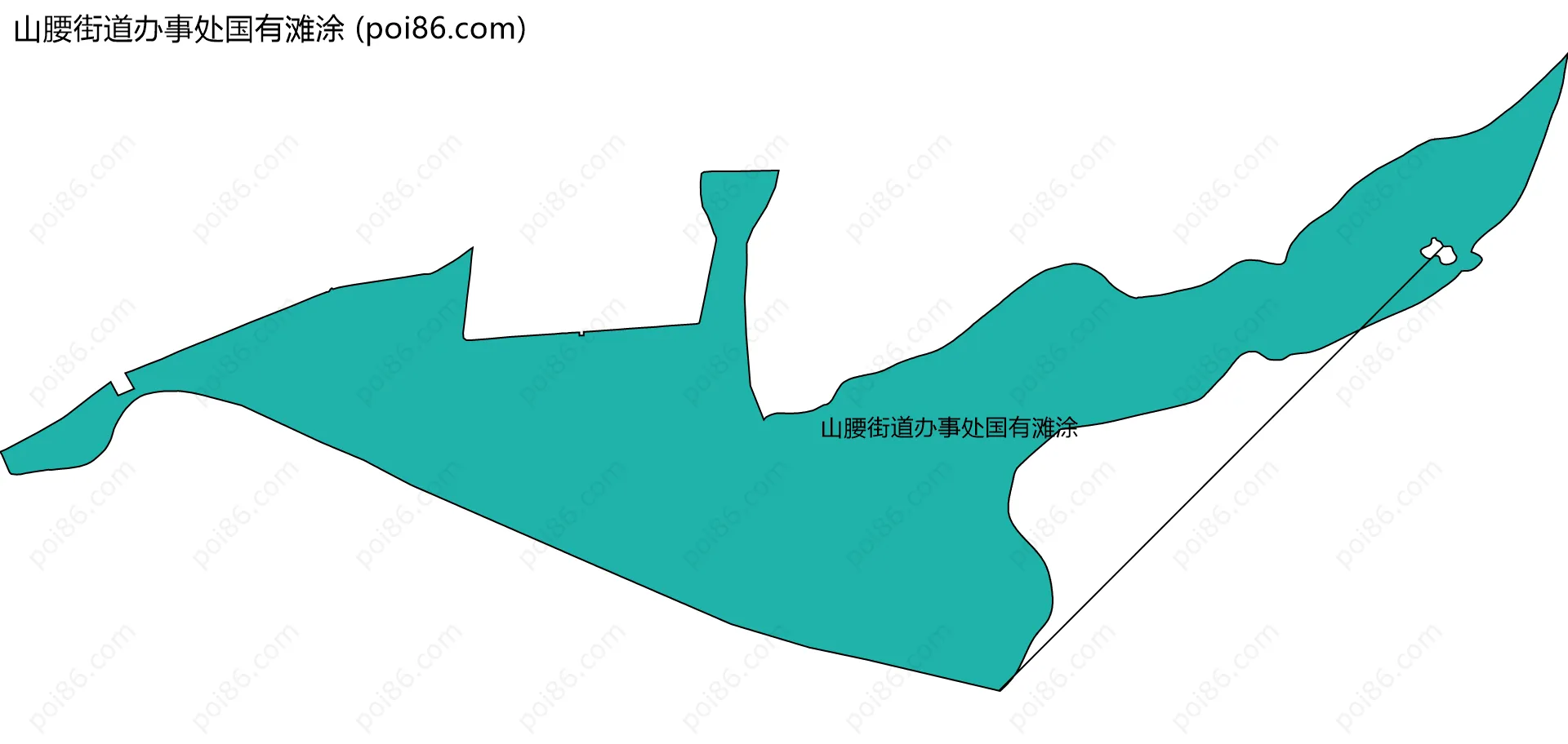 山腰街道办事处国有滩涂边界地图(五级行政区划)