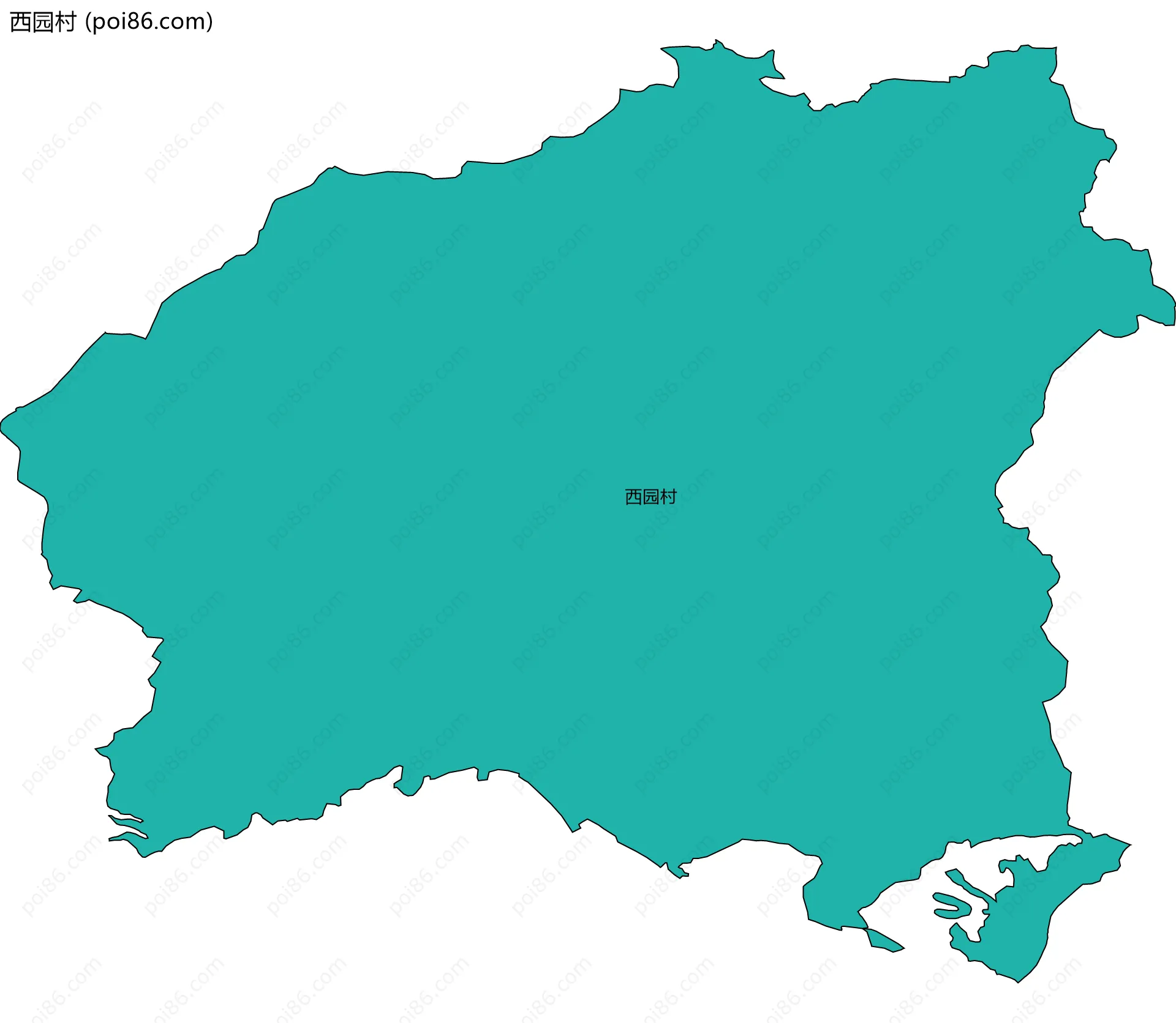 西园村边界地图