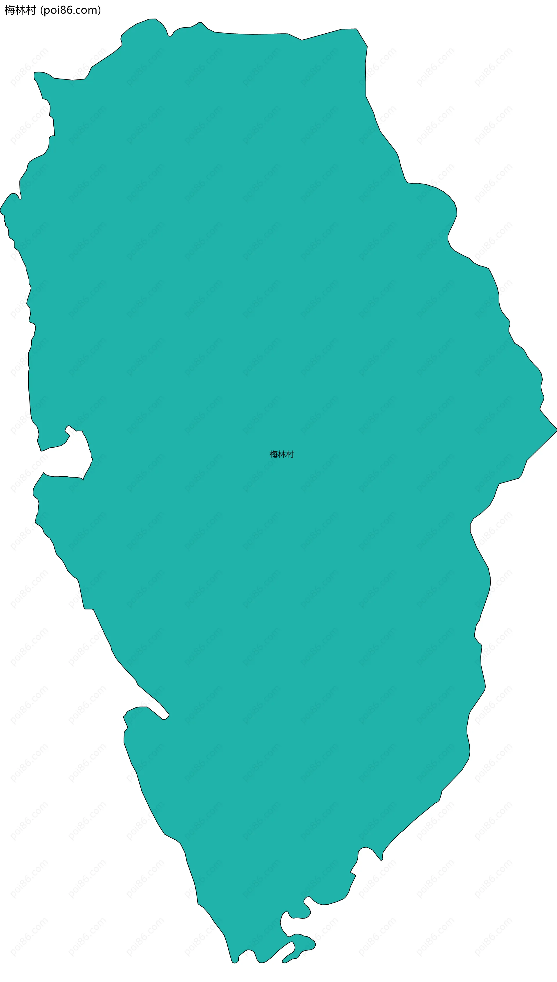 梅林村边界地图