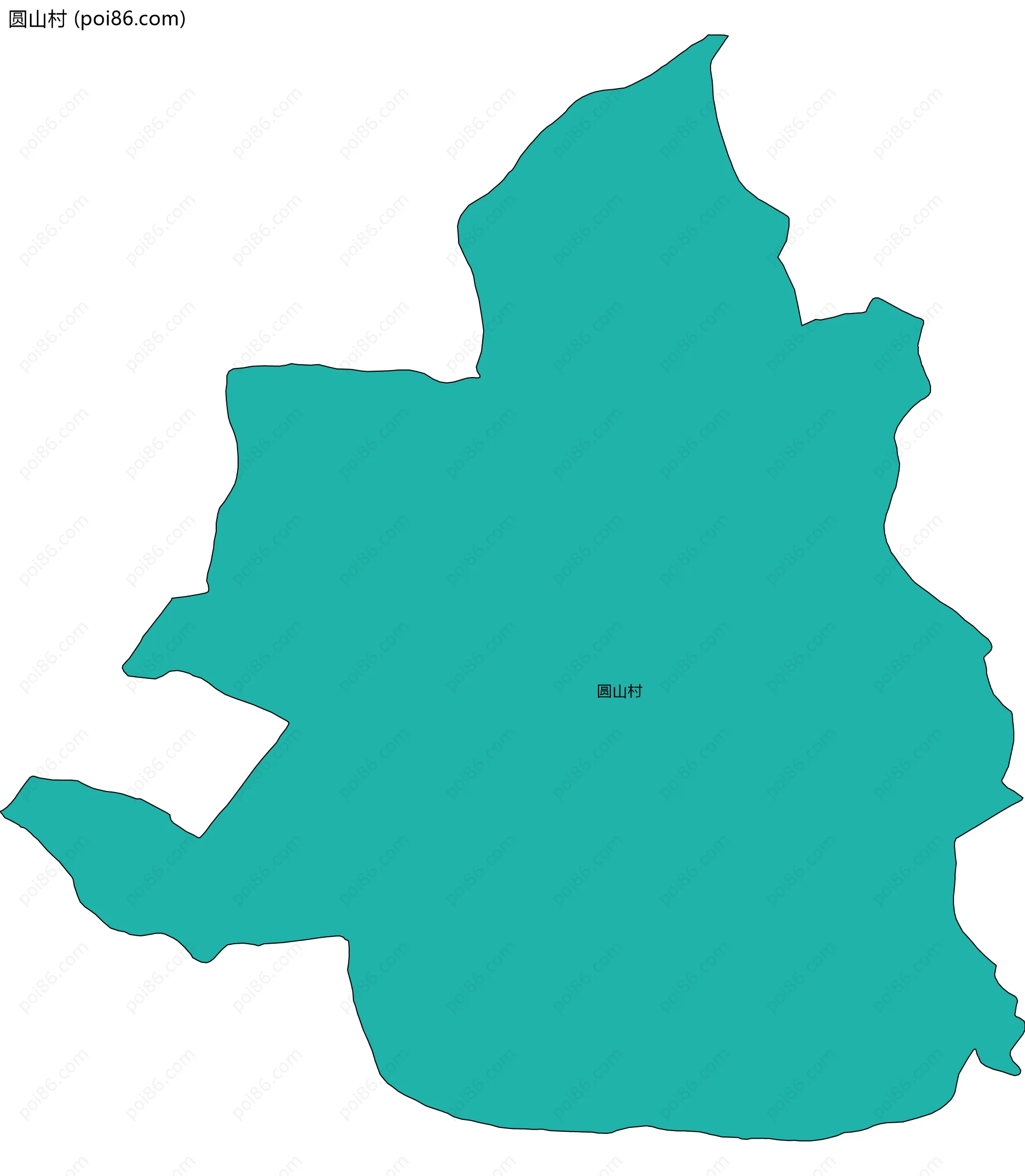 圆山村边界地图