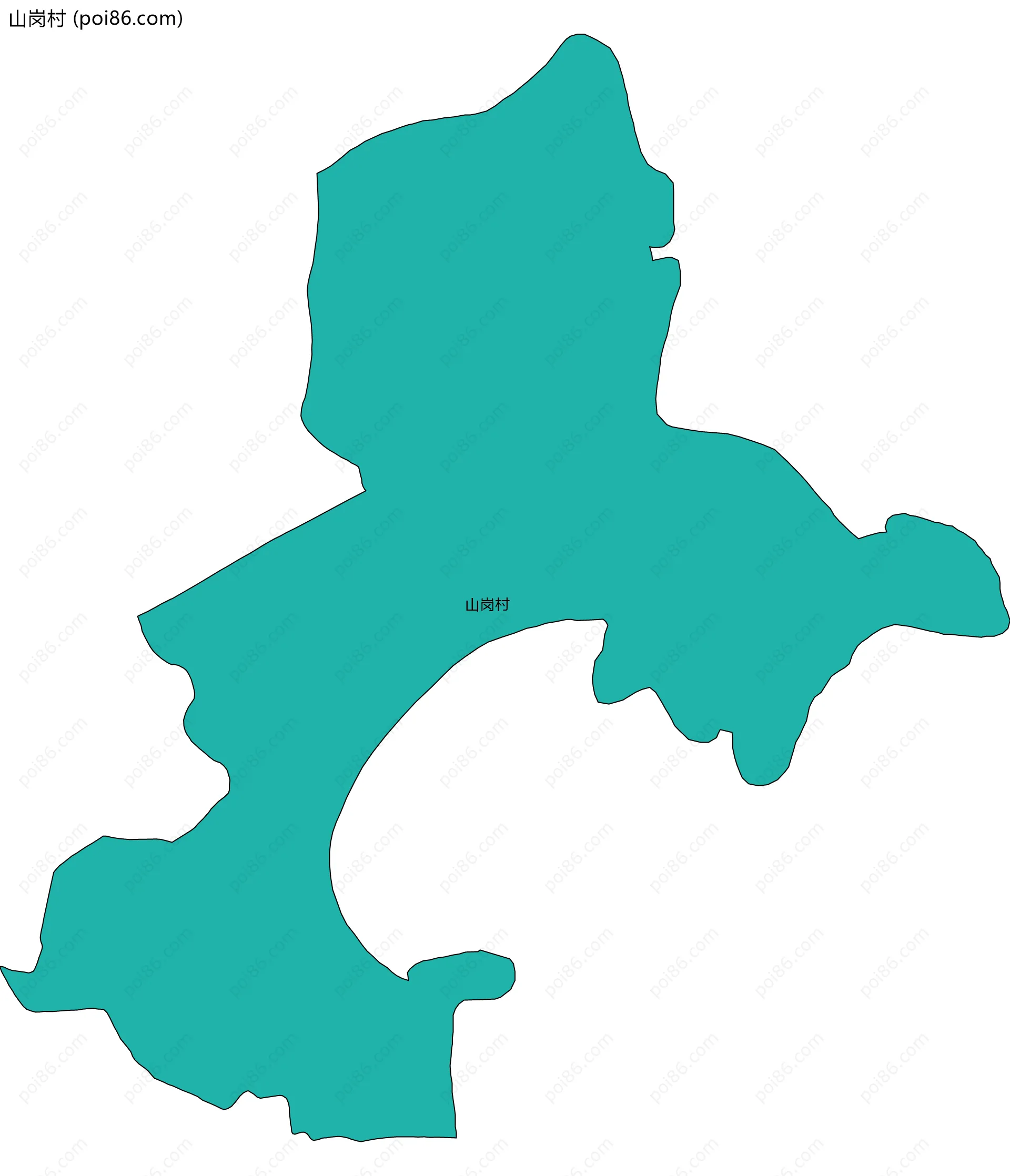 山岗村边界地图