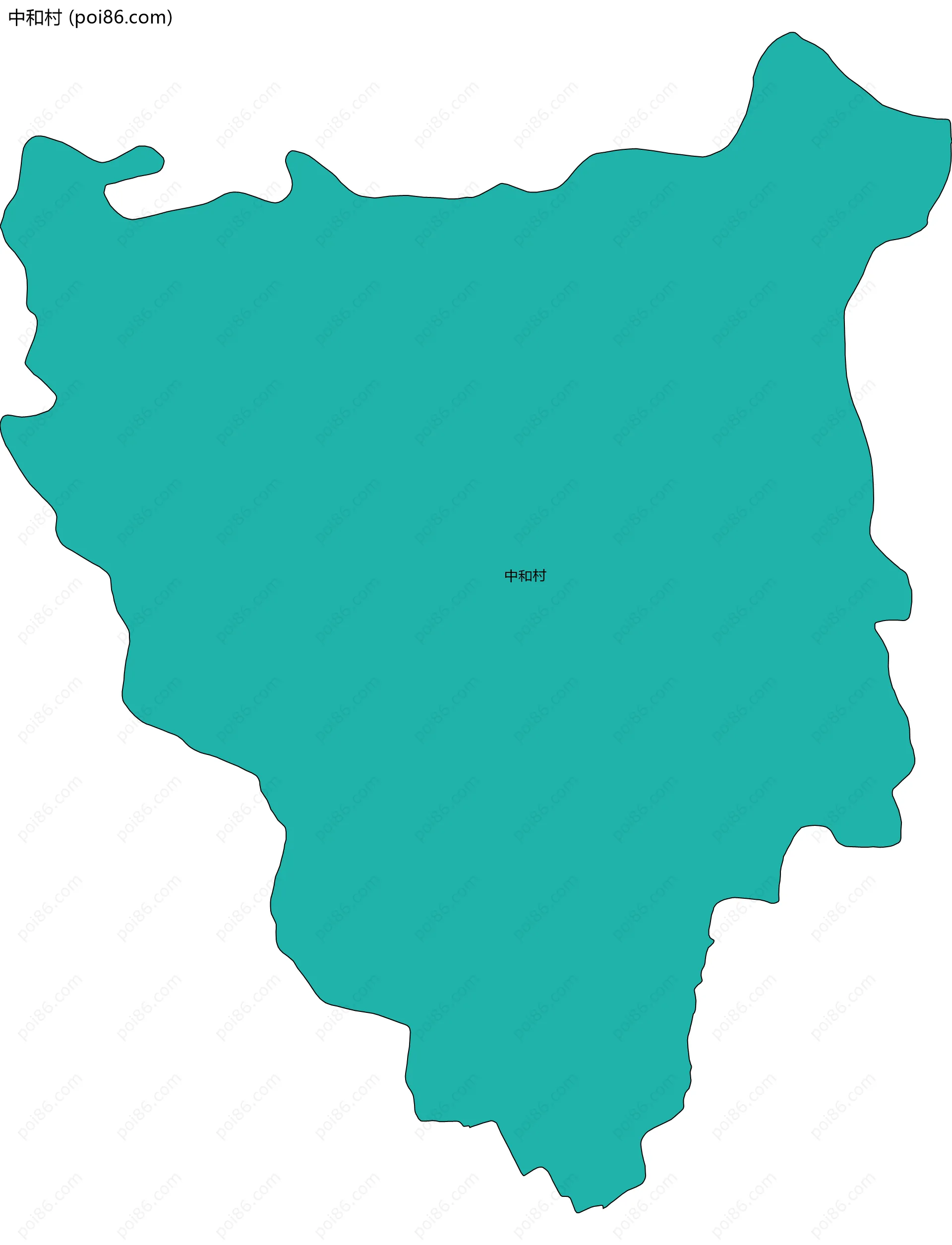 中和村边界地图